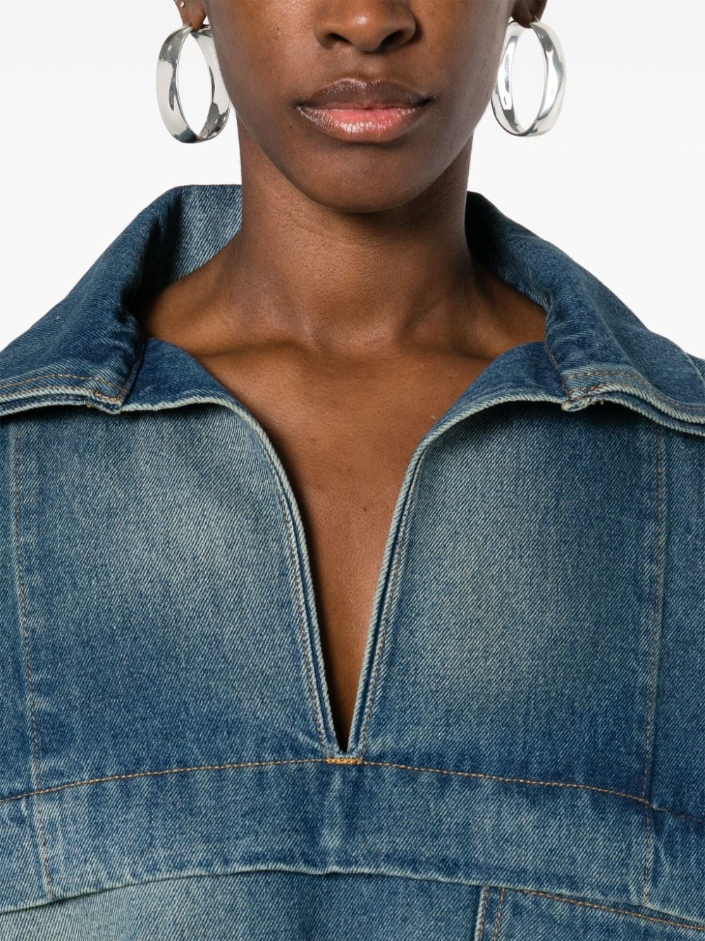 cropped denim shirt - 5