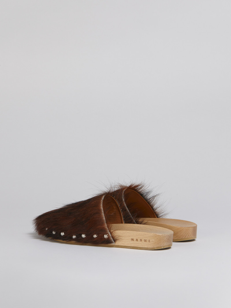 Marni SPOTTED LONG CALF HAIR WOOD SABOT outlook