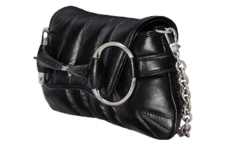 (WMNS) Gucci Horsebit Chain Small Shoulder Bag 'Black' 764339-AACU1-1000 - 3