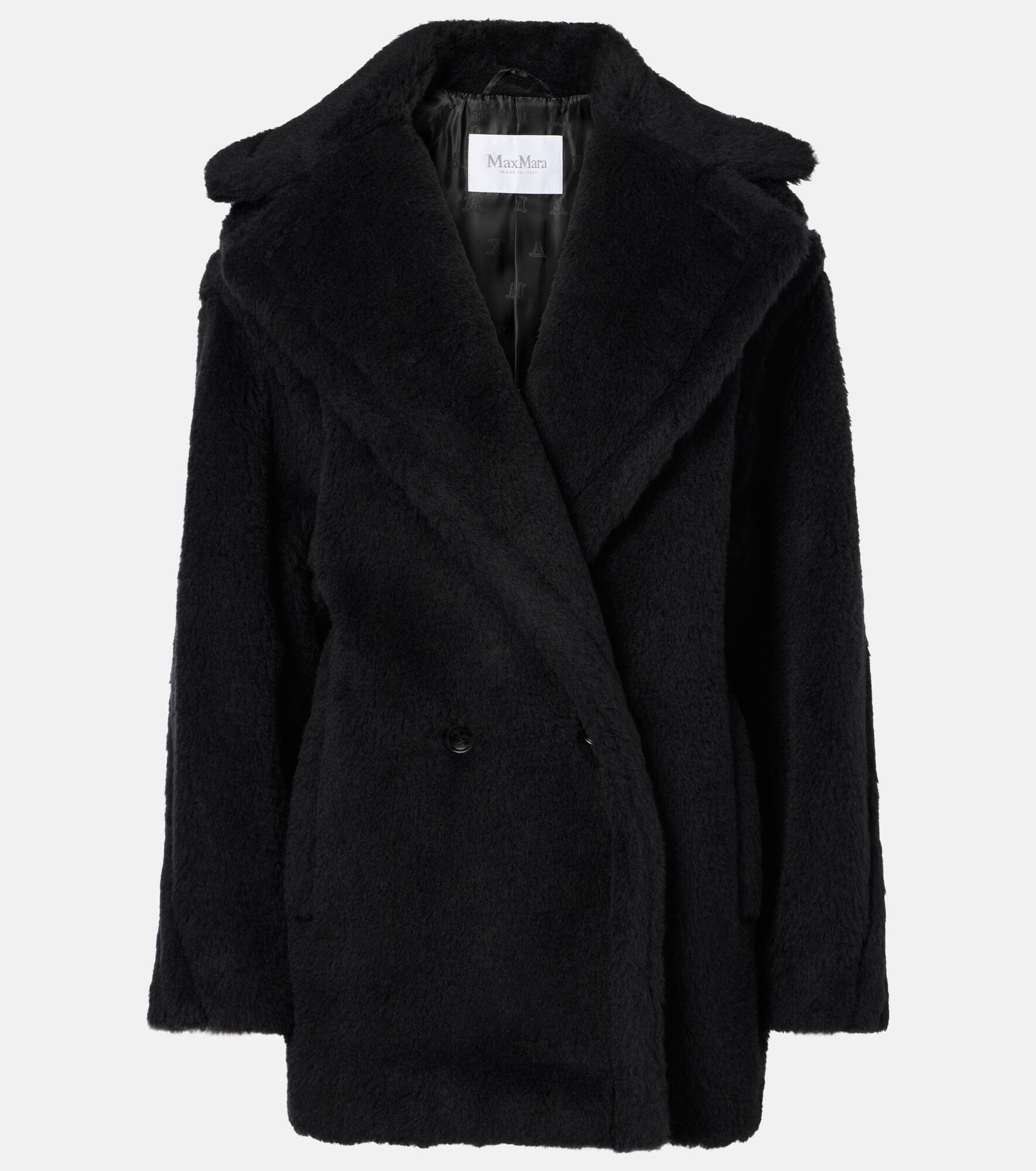 Fuxia alpaca, wool, and silk teddy coat - 1