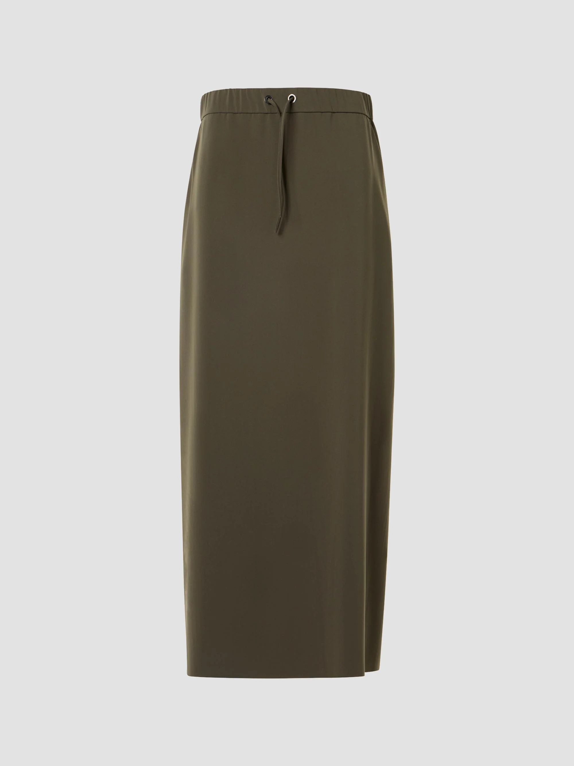 Women's Lasercut Crêpe Drawstring Midi Skirt - Olive - 1