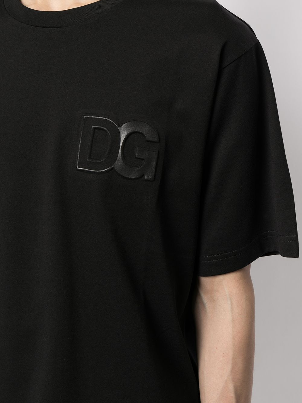 logo-embossed cotton T-shirt - 5