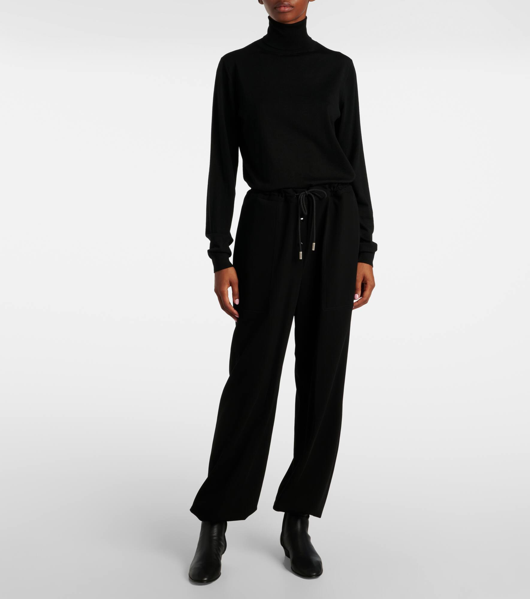 Bonnette wool-blend crêpe straight pants - 6