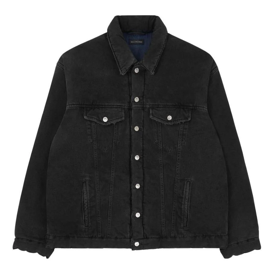 Balenciaga Padded Japanese Denim Jacket 'Black' 681689TIWA21440 - 1