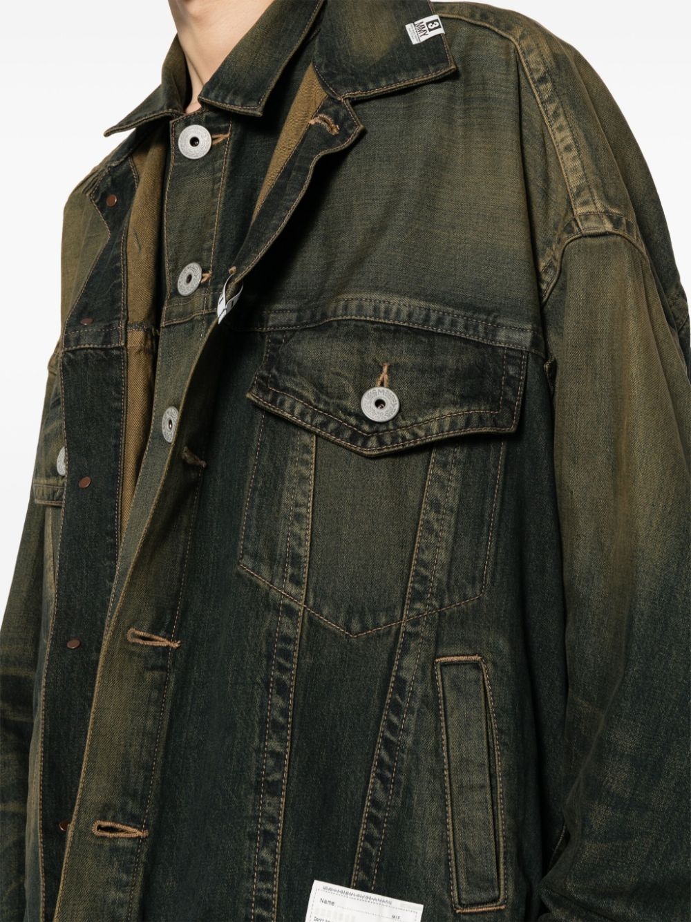 layered denim jacket - 5