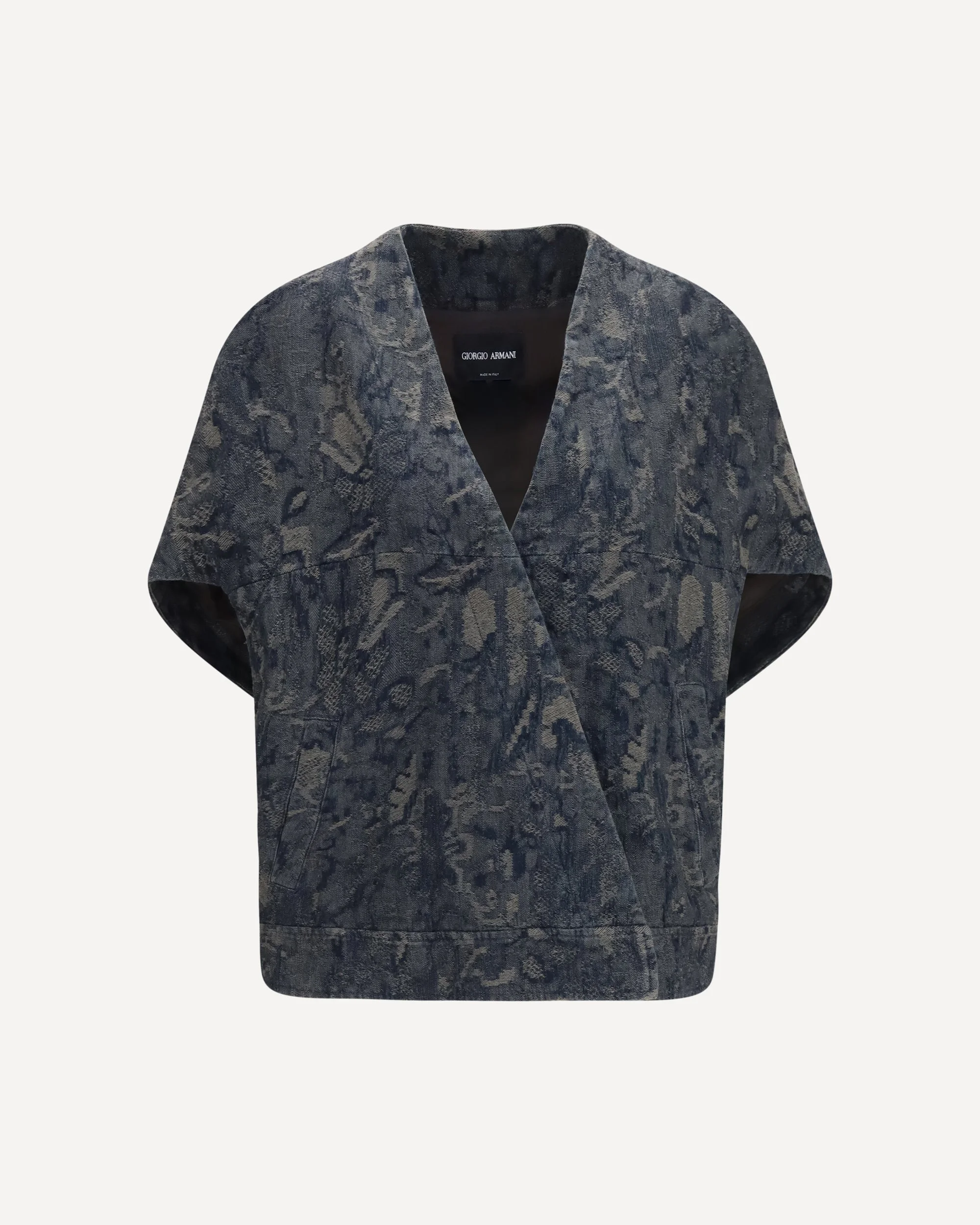 Jacket in oversized floral jacquard denim - 1