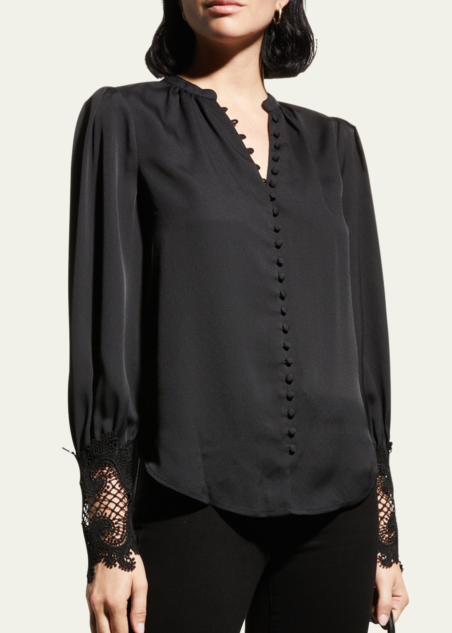 Ava Lace-Cuff Blouse - 4