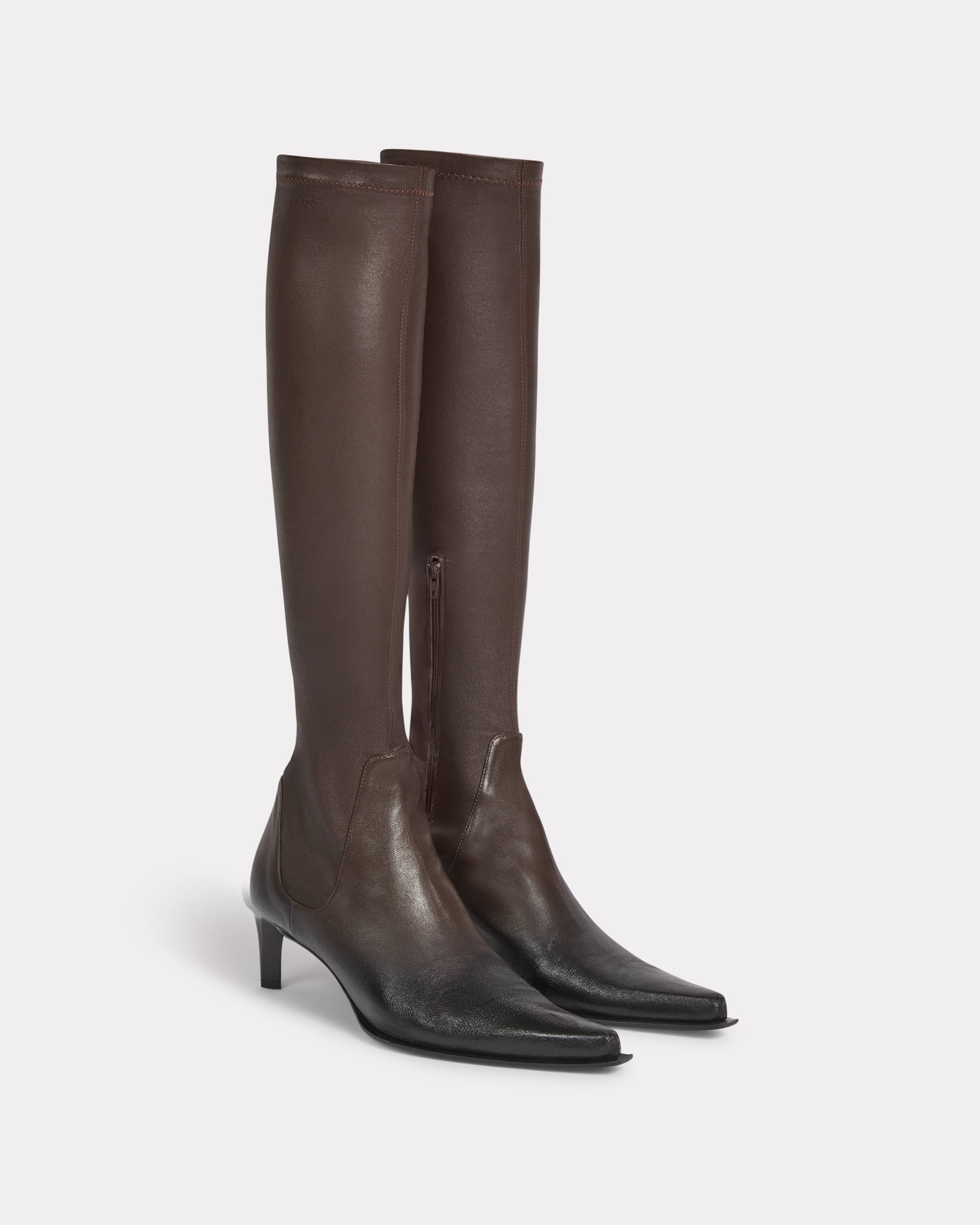 'KENZO Reia' knee-high heeled boots in lambskin leather - 3