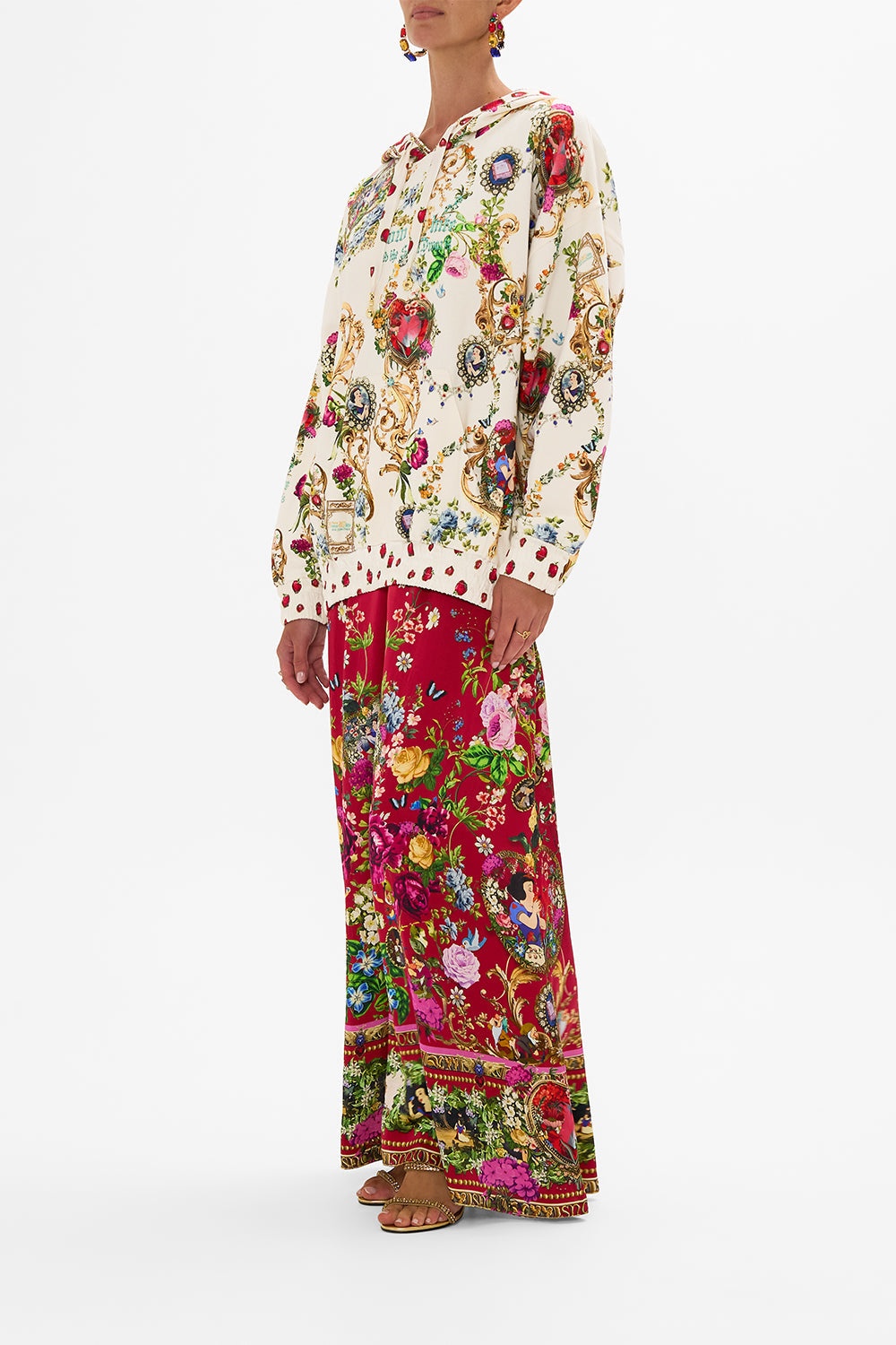 SILK HEM BAND BOYFRIEND HOODIE JUST ONE BITE SNOW WHITE - 4