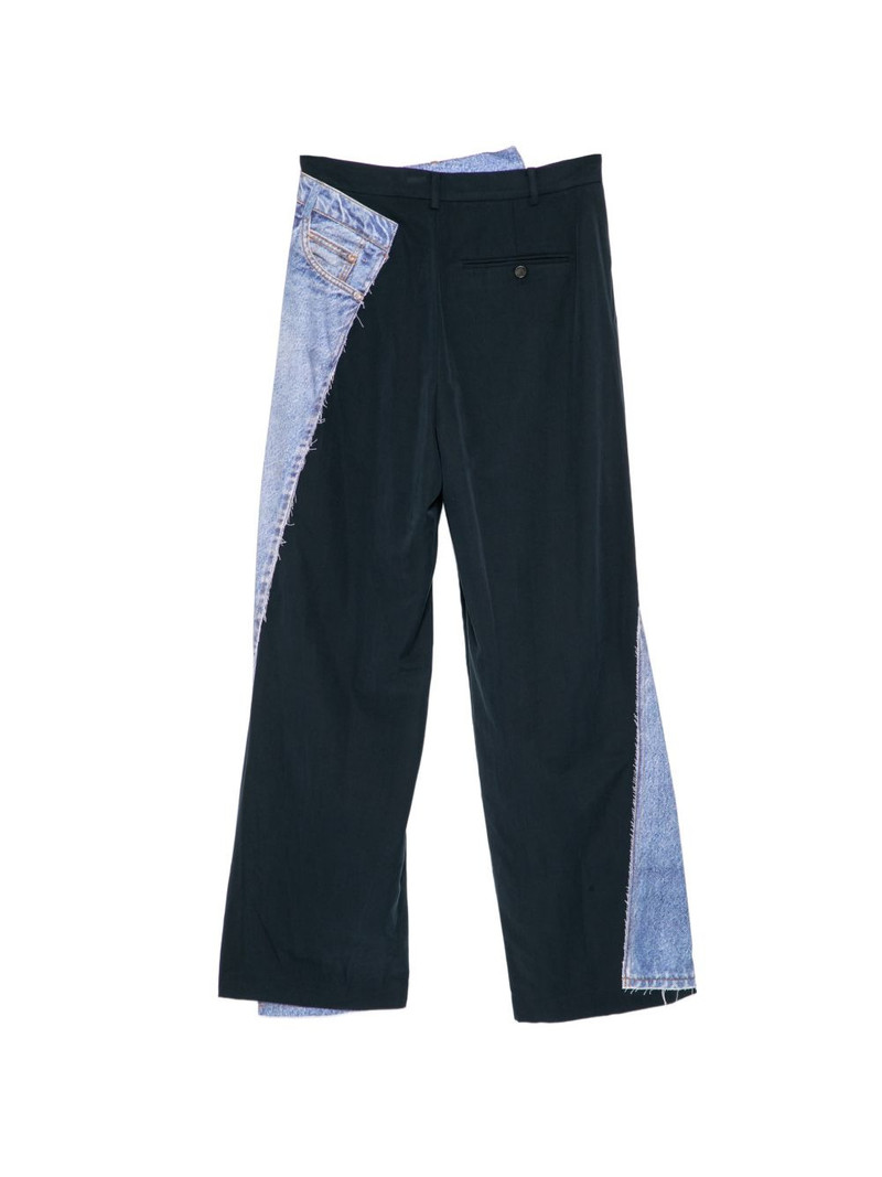 pushBUTTON denim-patch trousers outlook