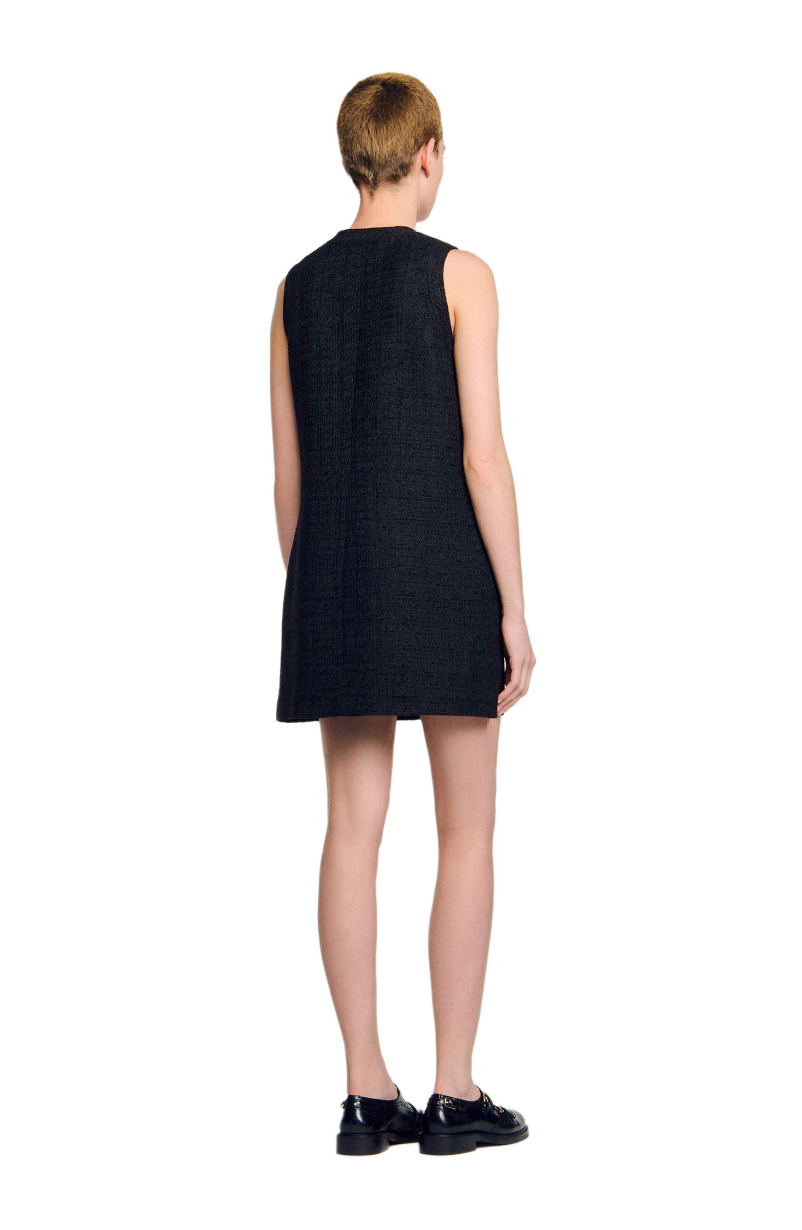 SANDRO Short tweed dress in Black at Nordstrom - 2