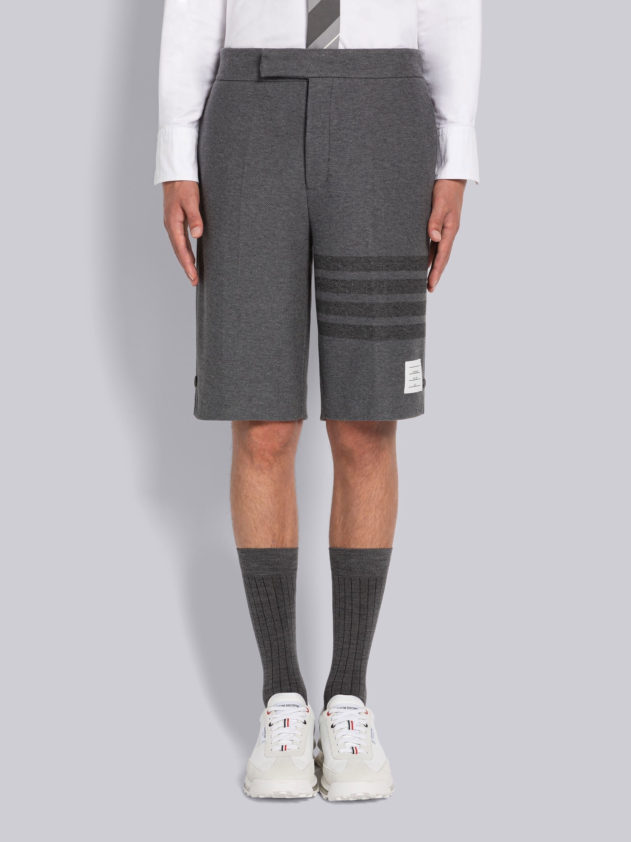 DOUBLE FACE TECH TWILL TONAL 4-BAR BERMUDA SHORTS - 1