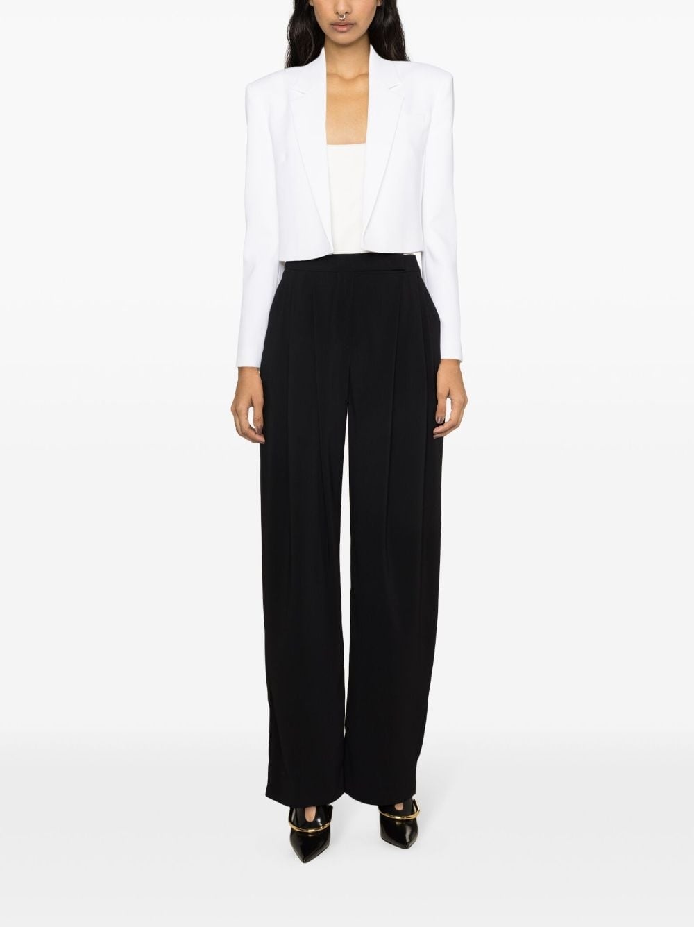 high-waisted crepe trousers - 2