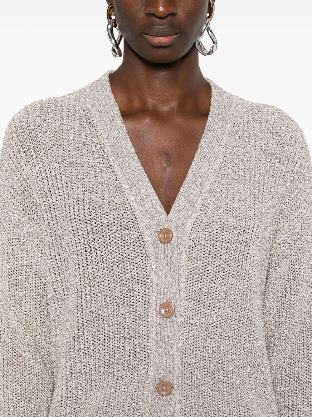 sequin-embellished cardigan - 5