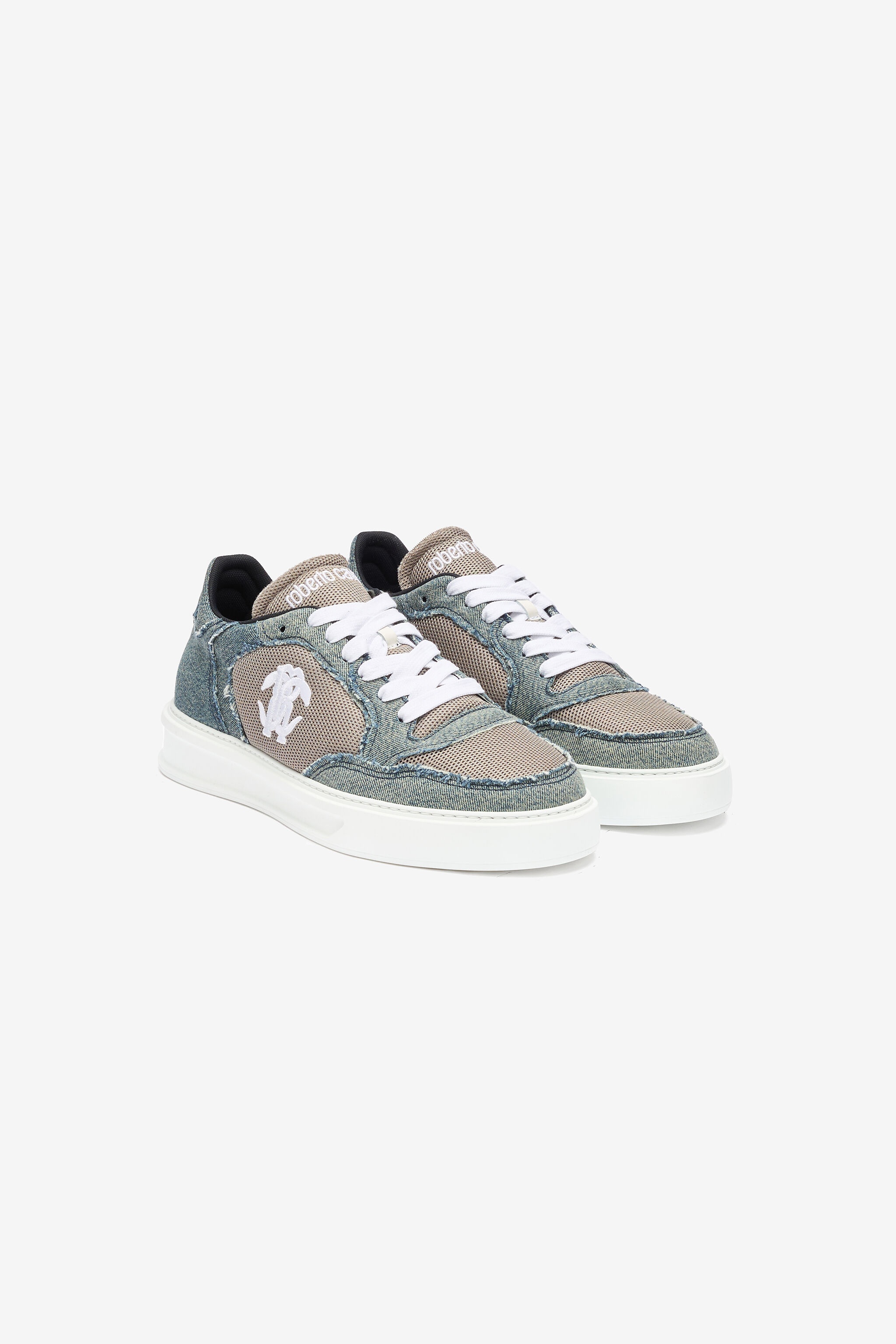 Denim And Mesh Sneakers - 2