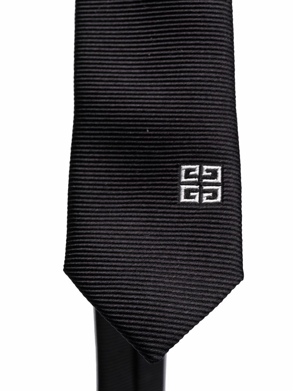 4G logo embroidered silk tie - 2