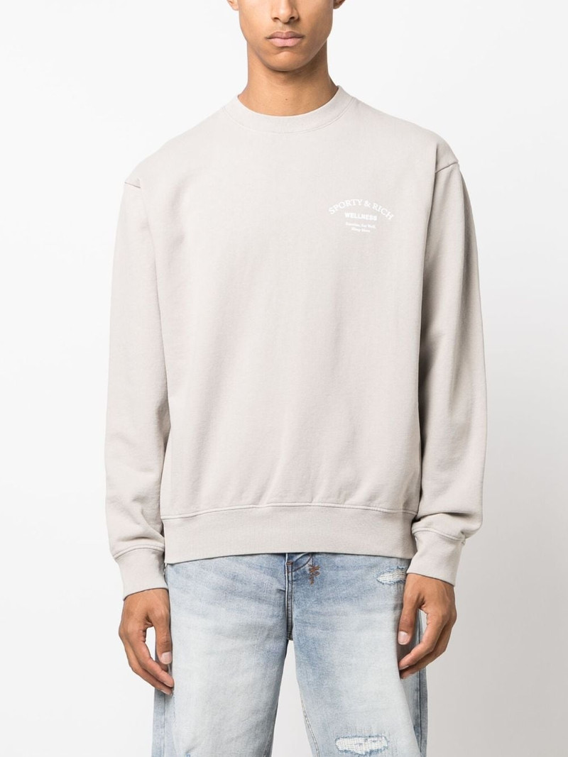 Sporty & Rich logo-print crew-neck sweatshirt outlook