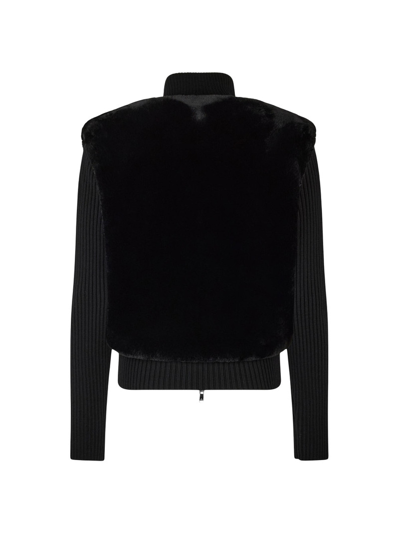 Women's Dua Bunny Faux Fur Zip Sweater - Black 5
