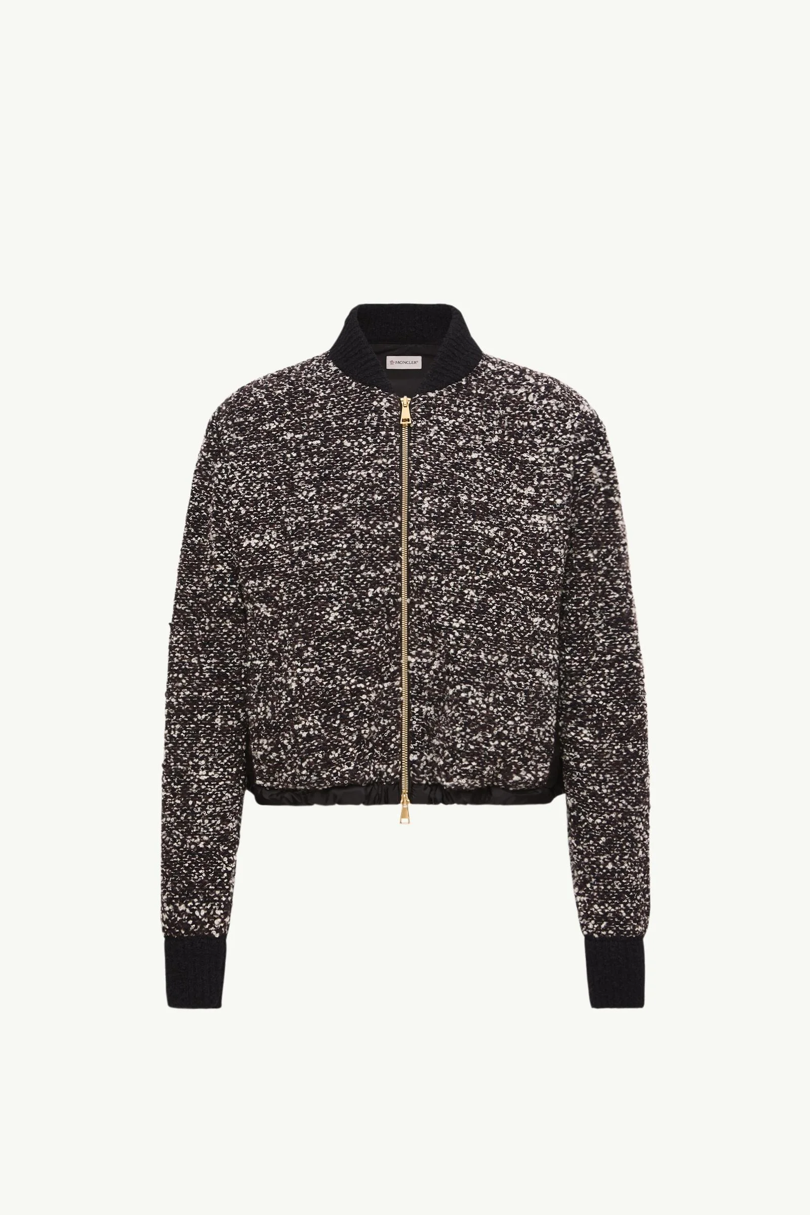 Leather Logo Zip-Up Padded Cardigan - 1