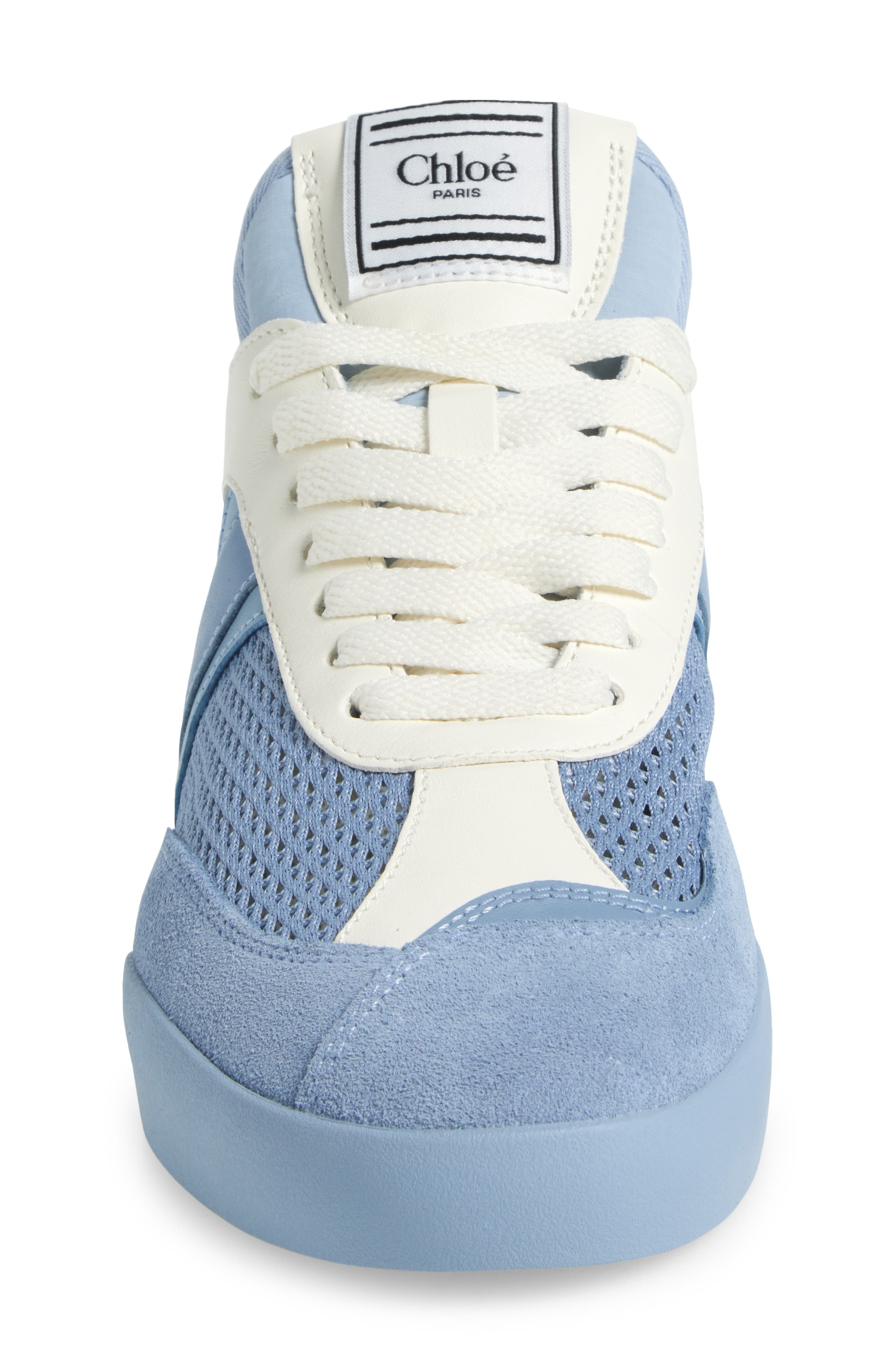 Chloé Kick Leather & Mesh Sneaker in Pearl Blue at Nordstrom - 4