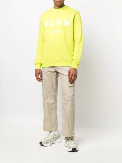 MSGM logo-print cotton sweatshirt outlook