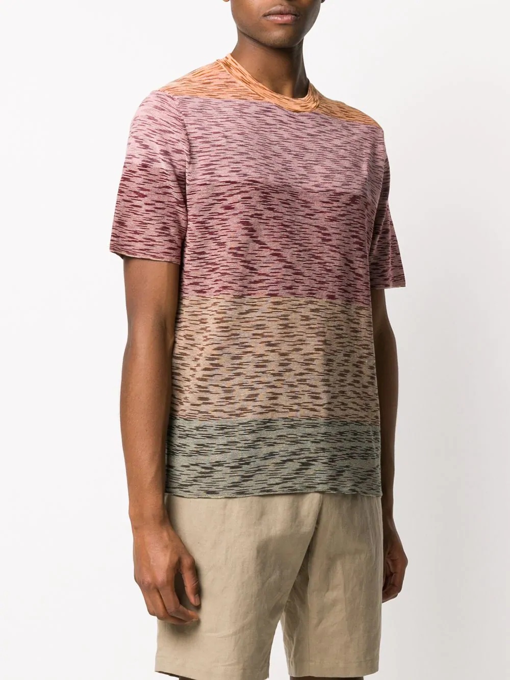 abstract pattern knit T-shirt - 3