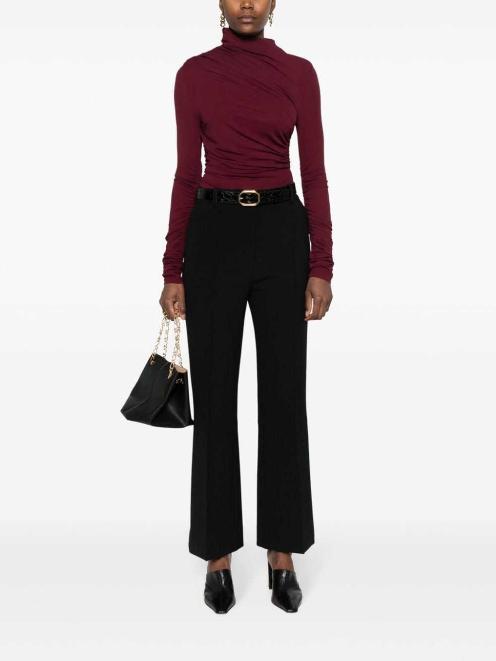 raised-seam flared trousers - 2