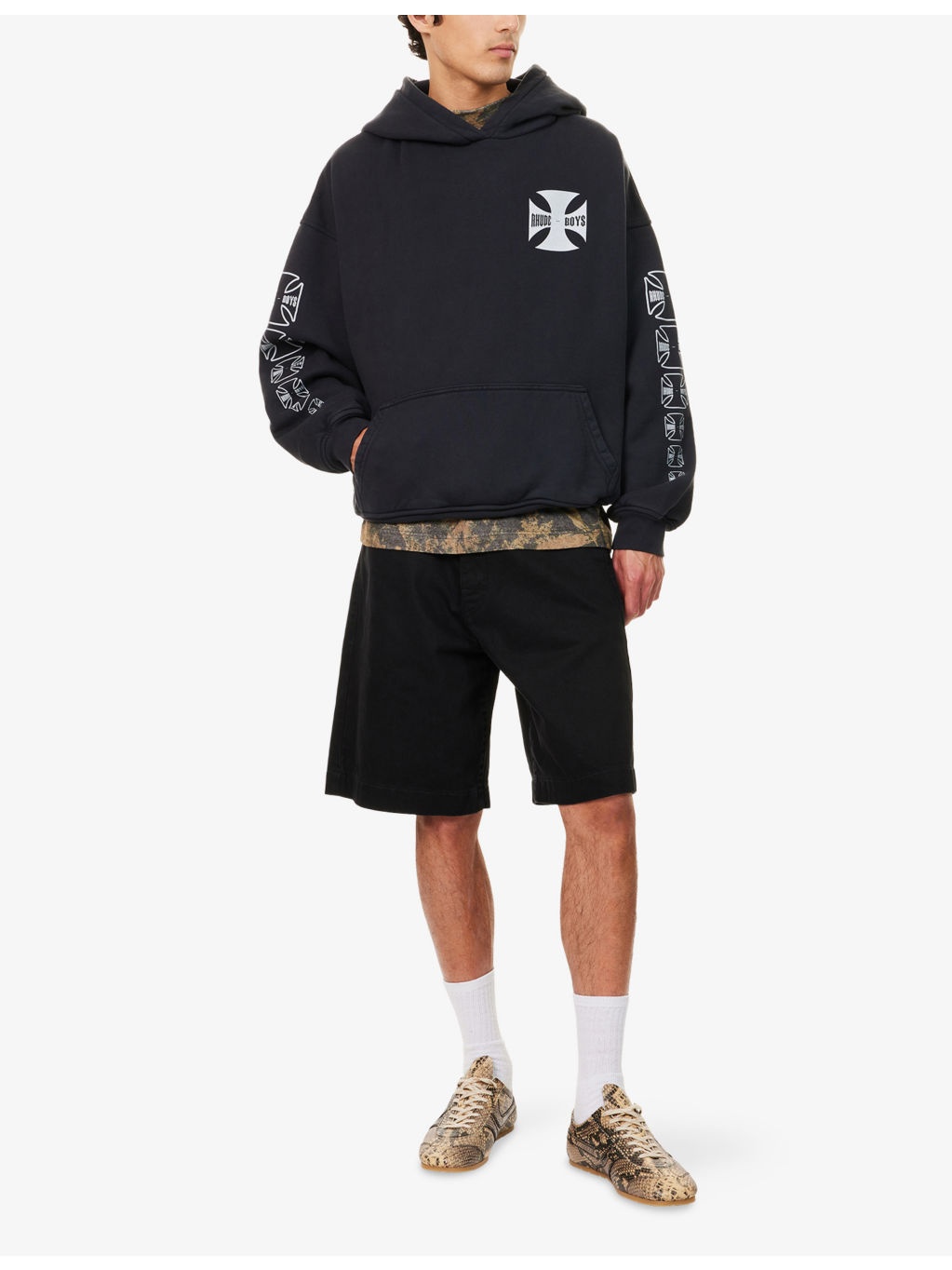Rhude Boys Graphic-Print Cotton Hoody - 2