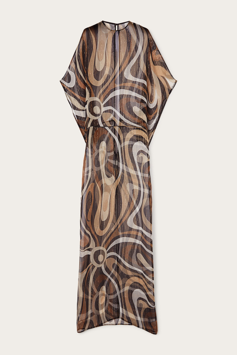 MARMO PRINT LONG CREPONNE DRESS 1