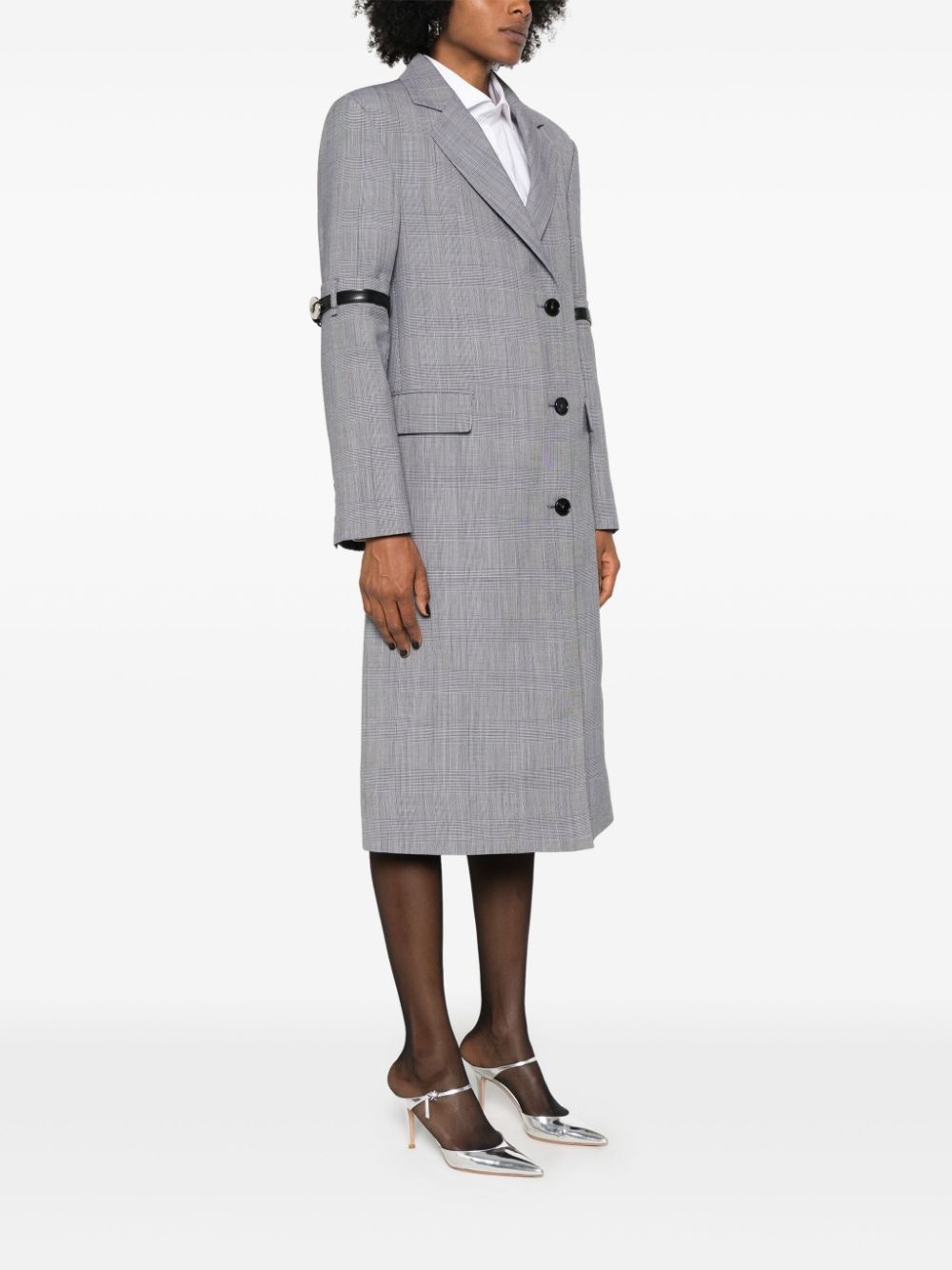 checked midi coat - 3