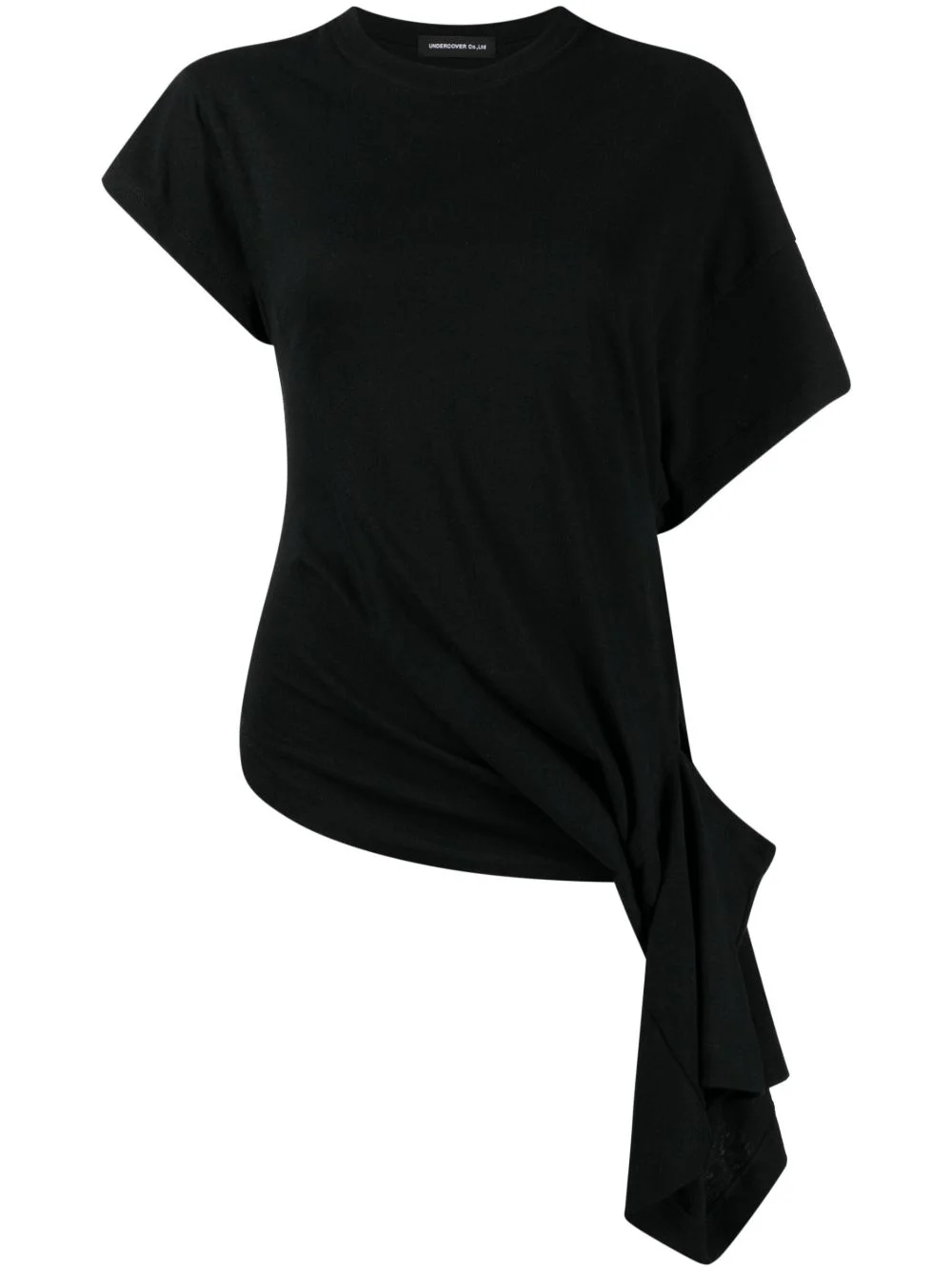 asymmetric-design cotton T-shirt - 1