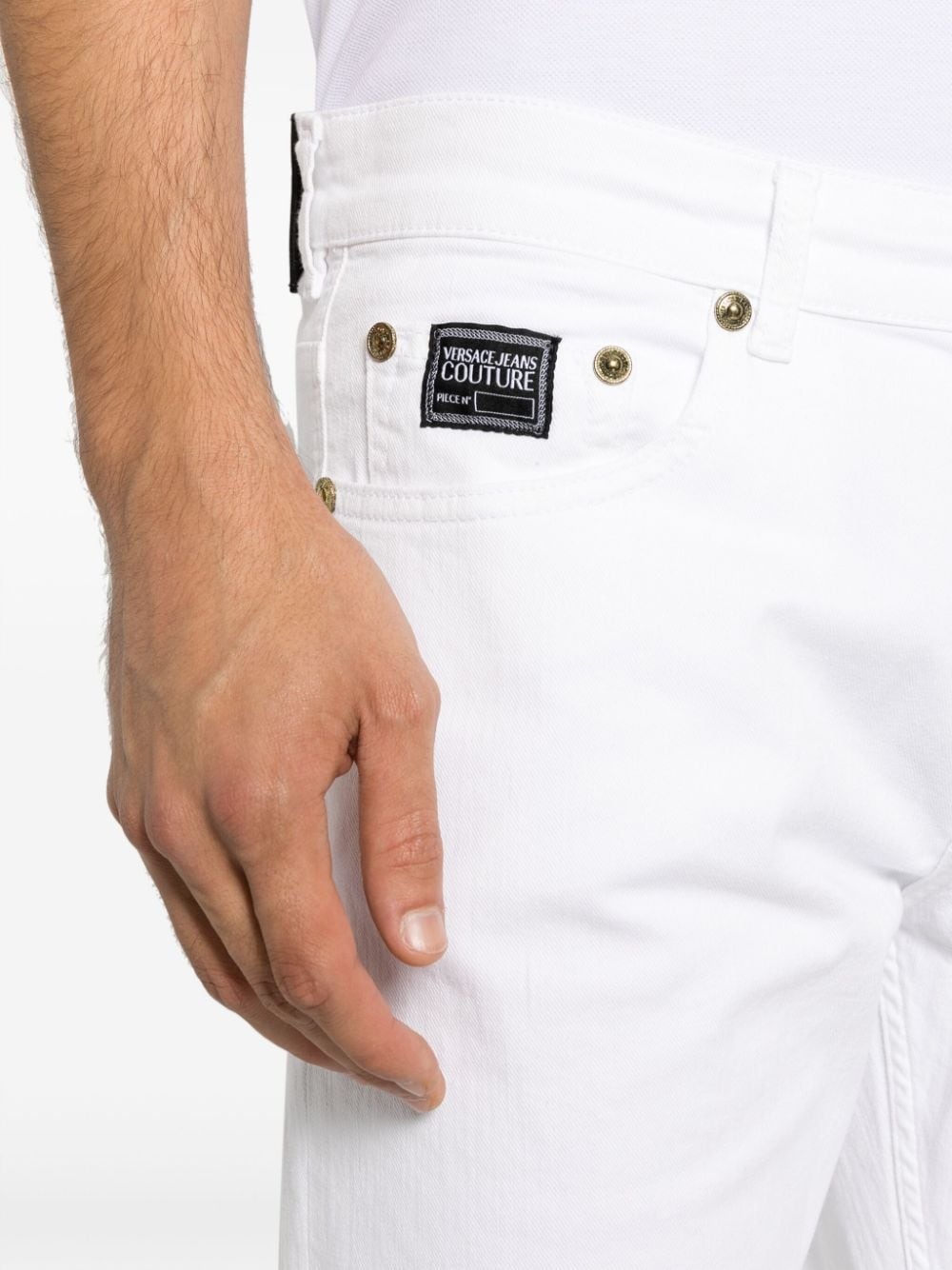 logo-patch slim-cut jeans - 5