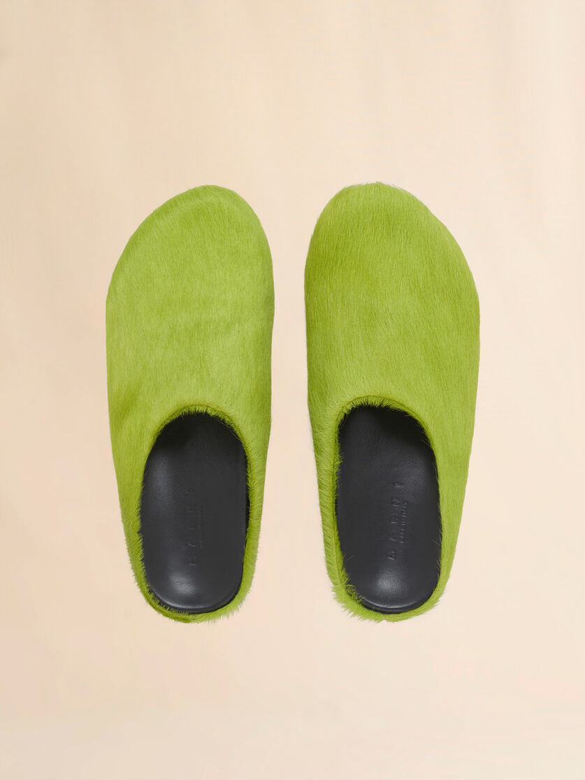 GREEN LONG HAIRCALFSKIN FUSSBETT SABOT - 4
