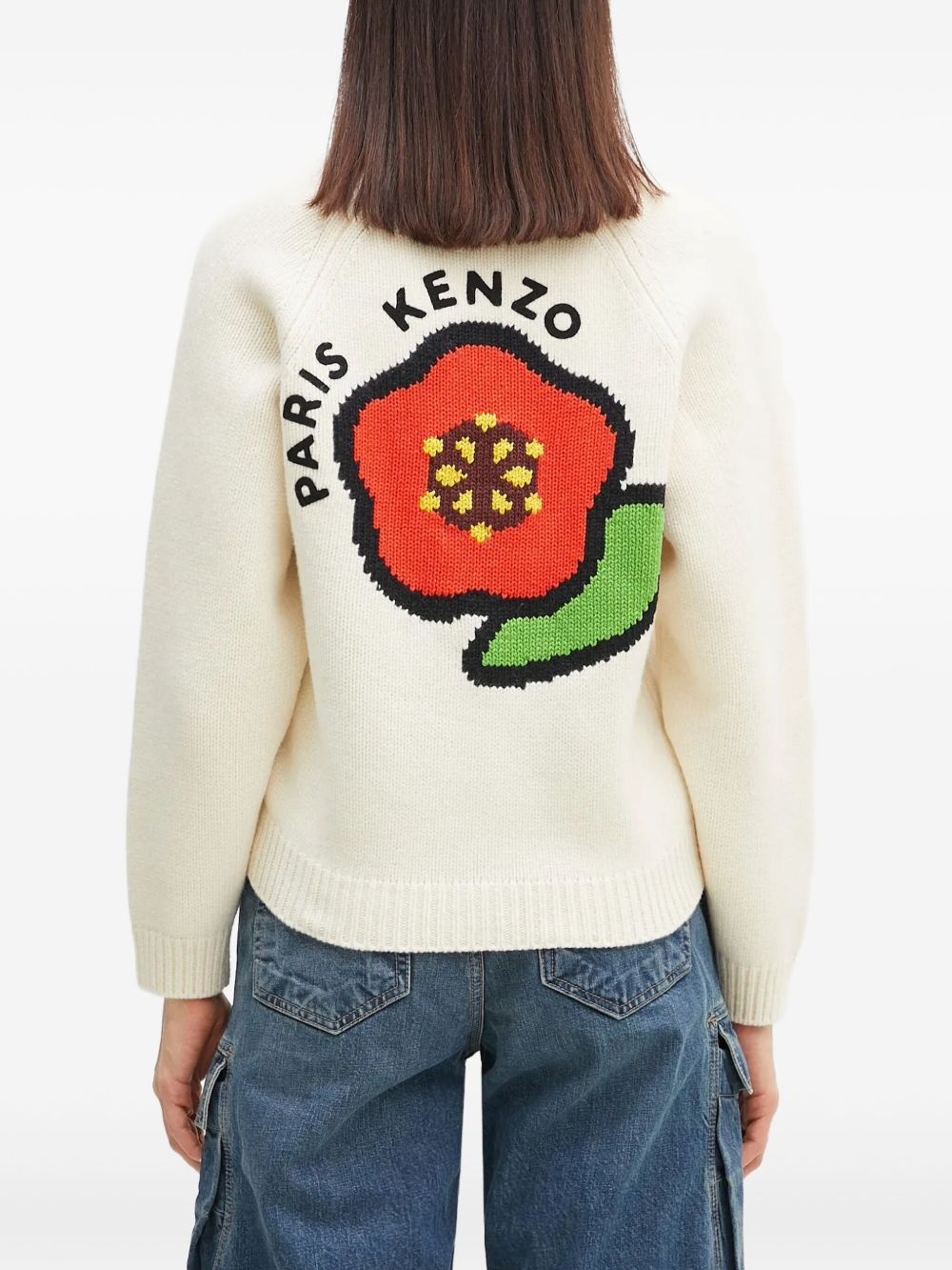 Pop flower-logo cardigan - 4