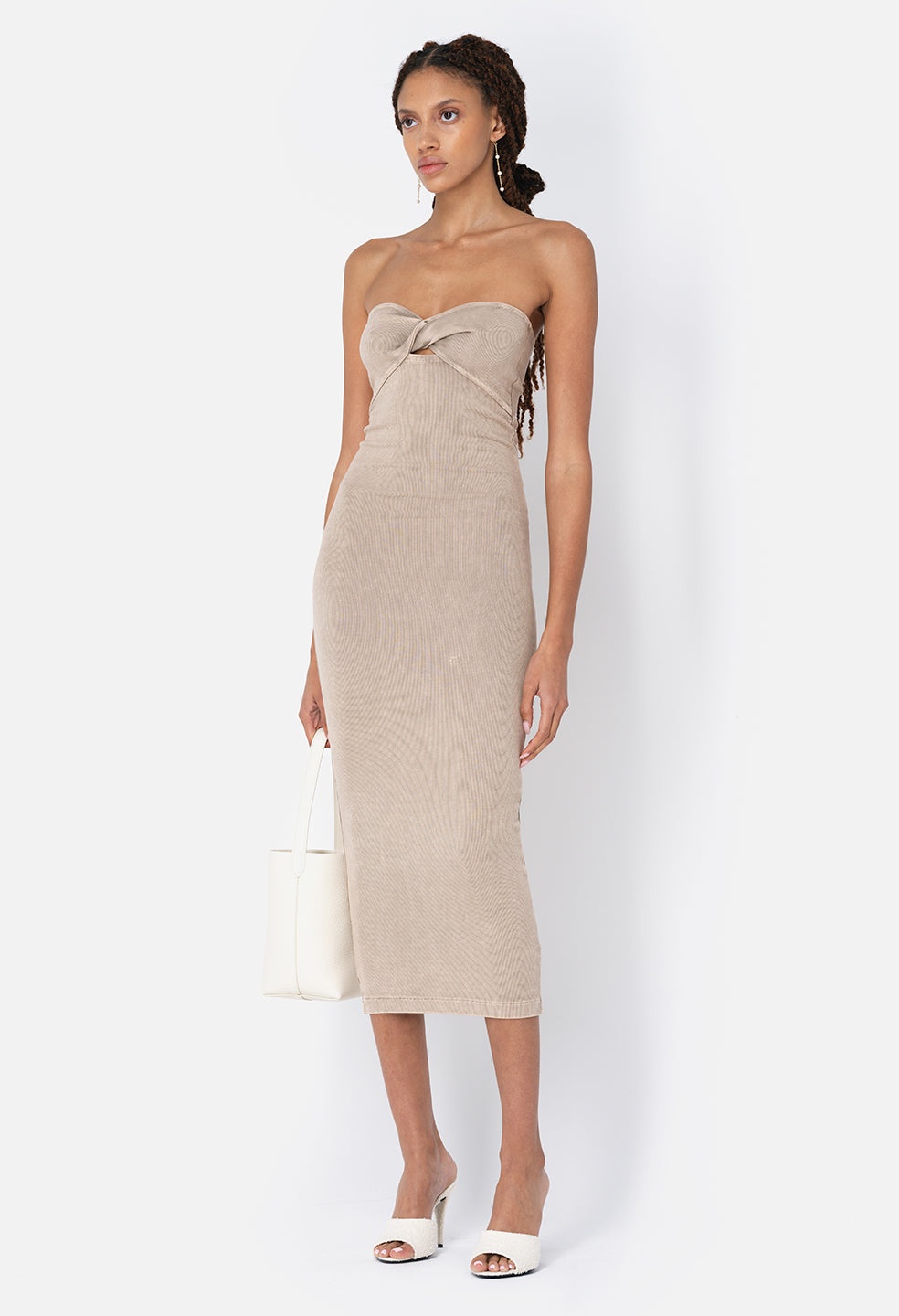 MINERAL WASH GEMINI RIB TWIST DRESS - 3