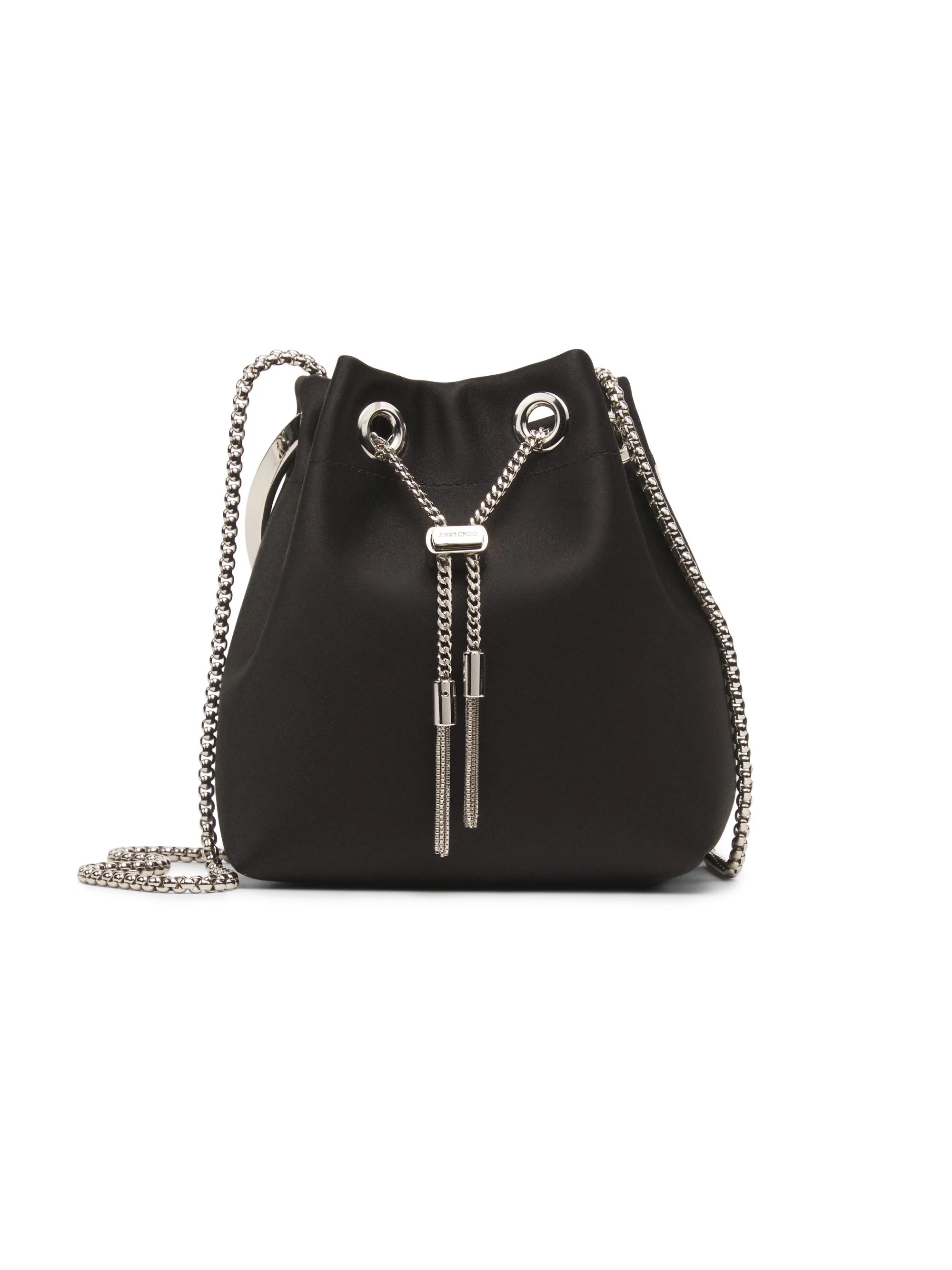 Women's Bon Bon Satin Convertible Top Handle Bag - Black Silver - 1