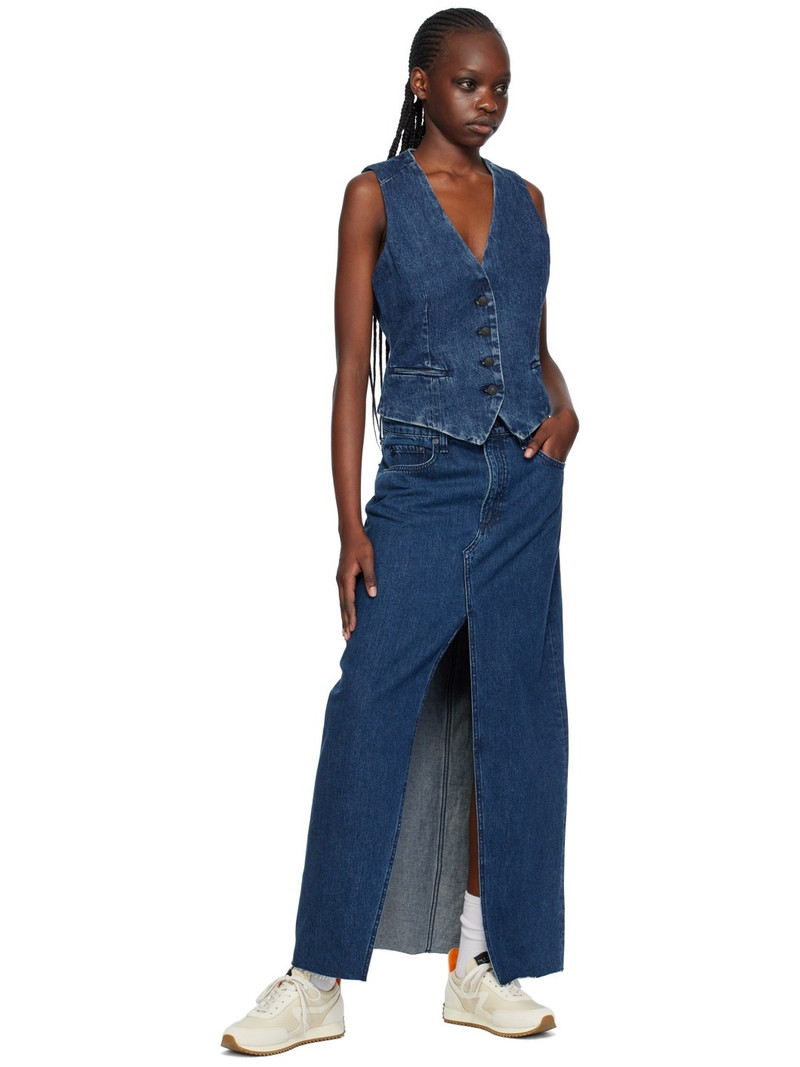 rag & bone Navy Avery Midi Skirt outlook