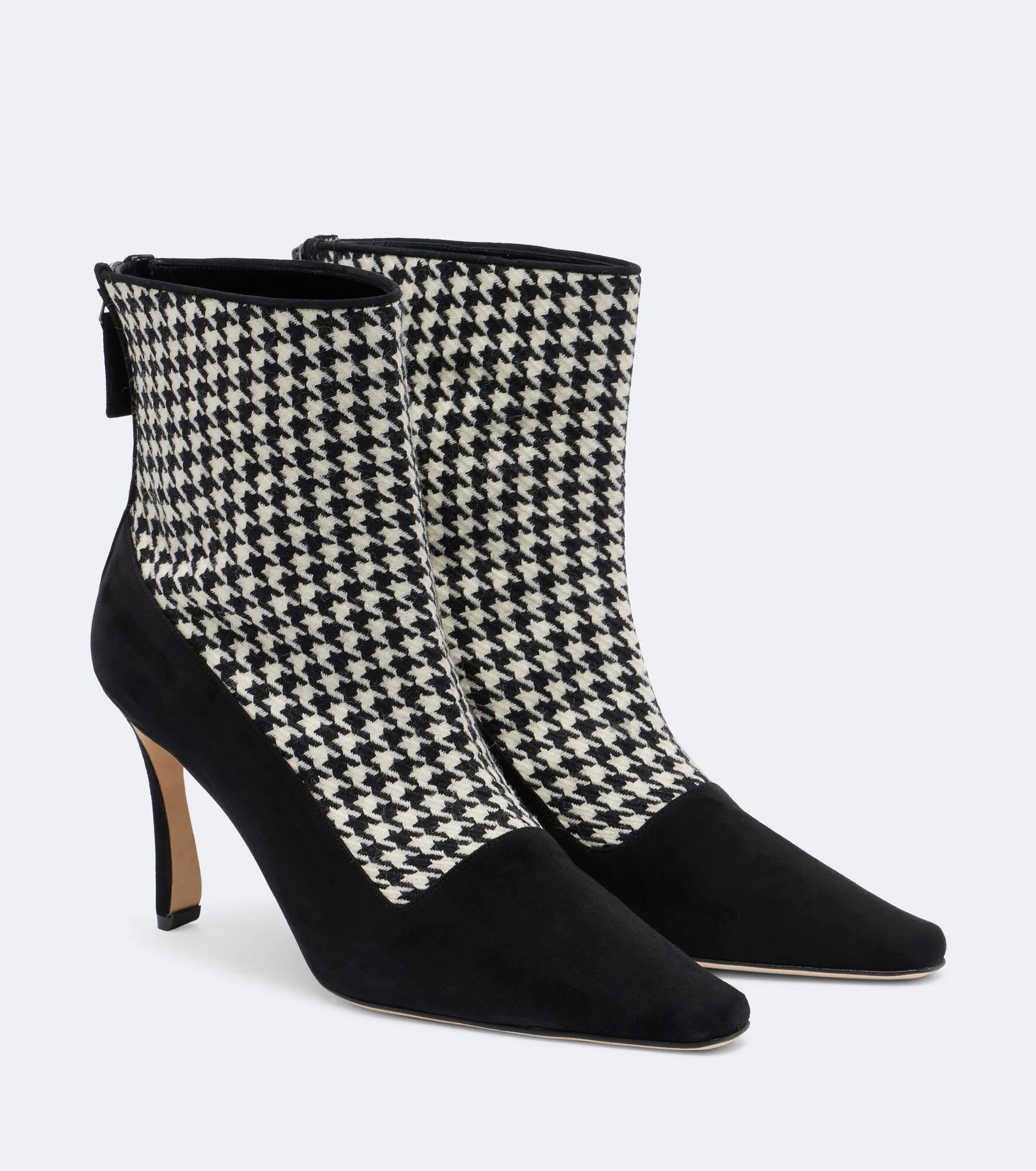 Gosta houndstooth suede-trimmed ankle boots - 1