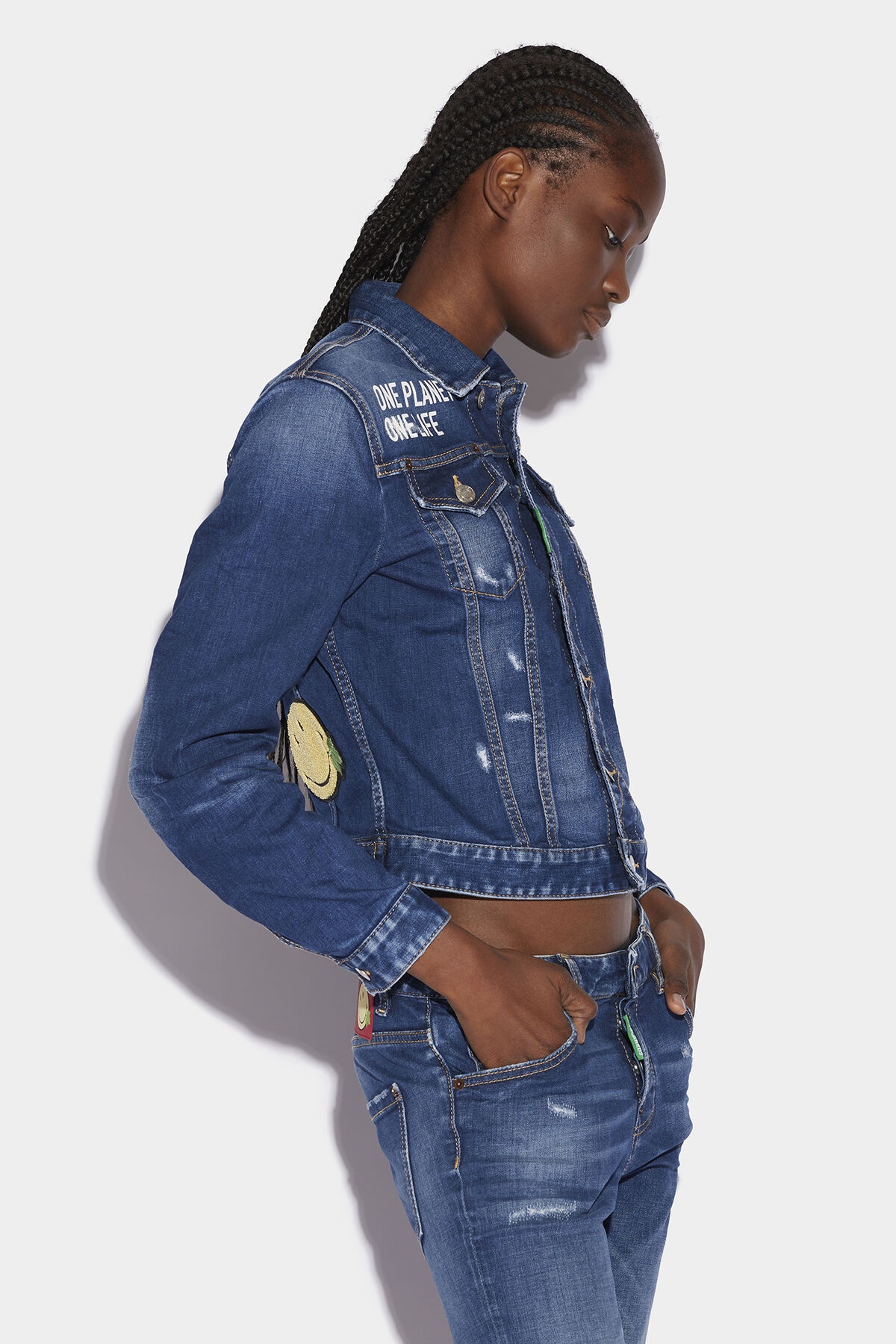 SMILEY PARTIALLY ORGANIC COTTON BOYFRIEND JACKET - 3