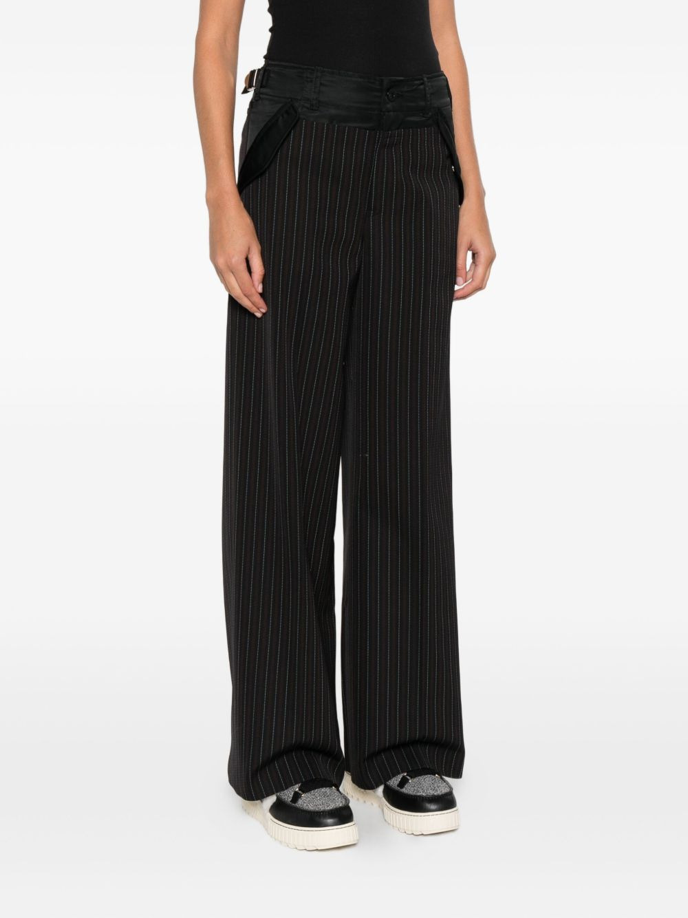 pinstripe pocket trousers - 3