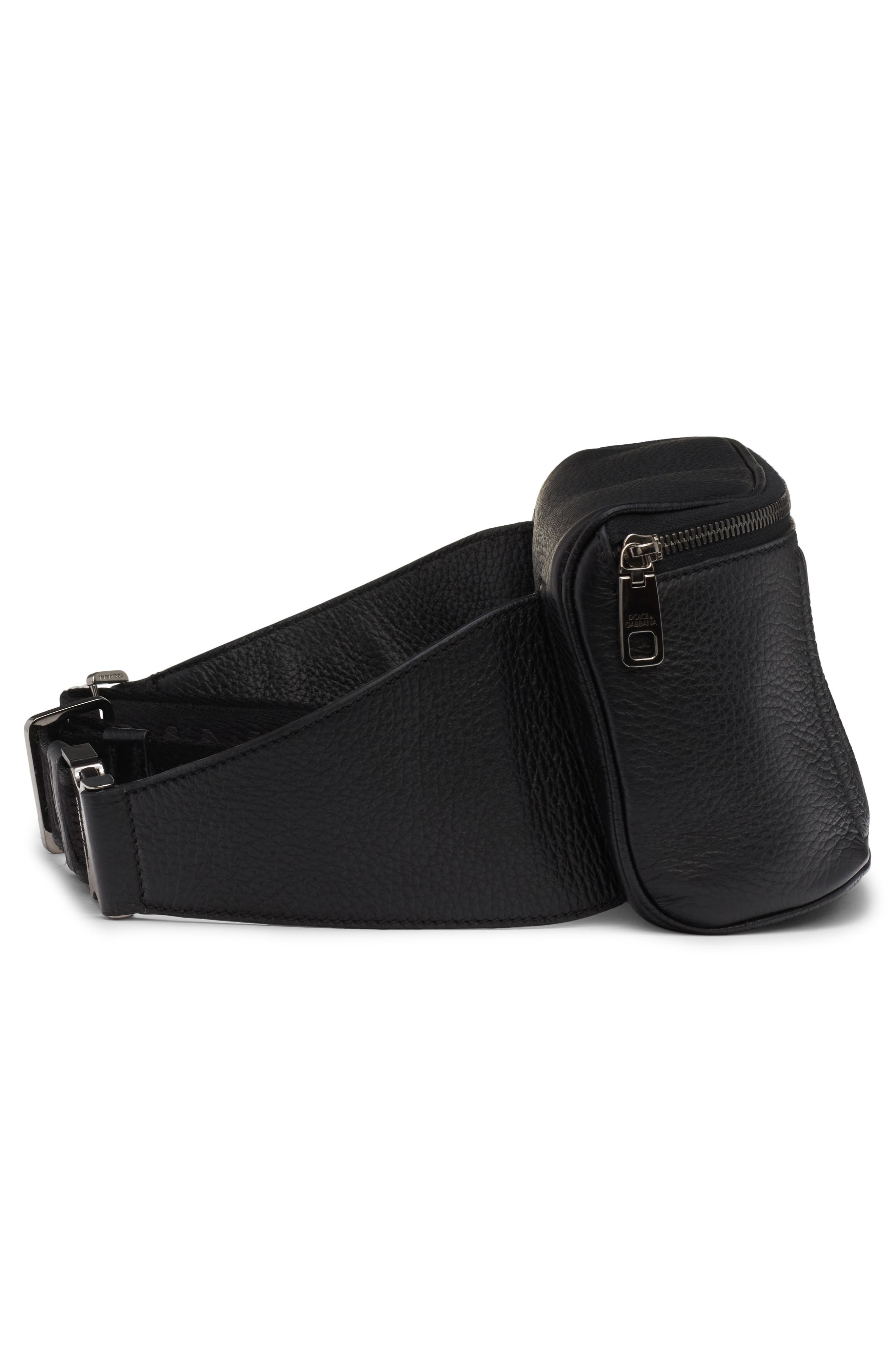 Dolce&Gabbana DG Logo Deerskin Leather Belt Bag in Nero at Nordstrom - 4