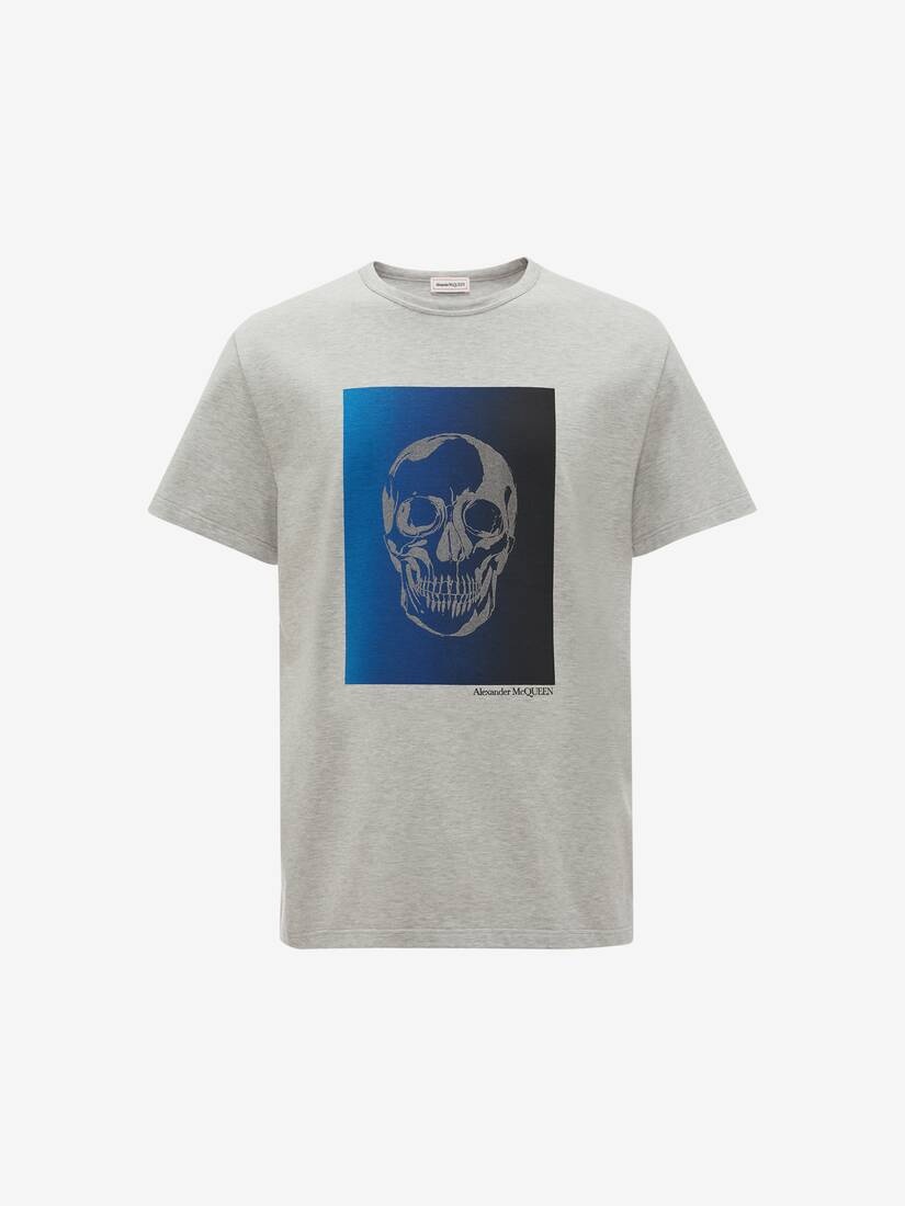 Men's Dégradé Skull T-shirt in Pale Grey - 1