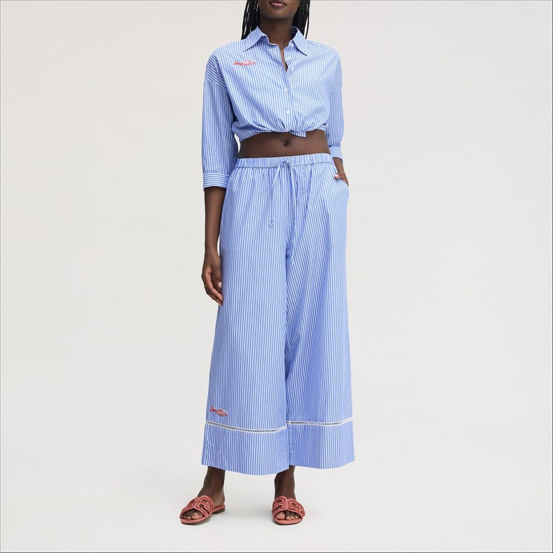 Wide Leg Pinstripe Pant 4