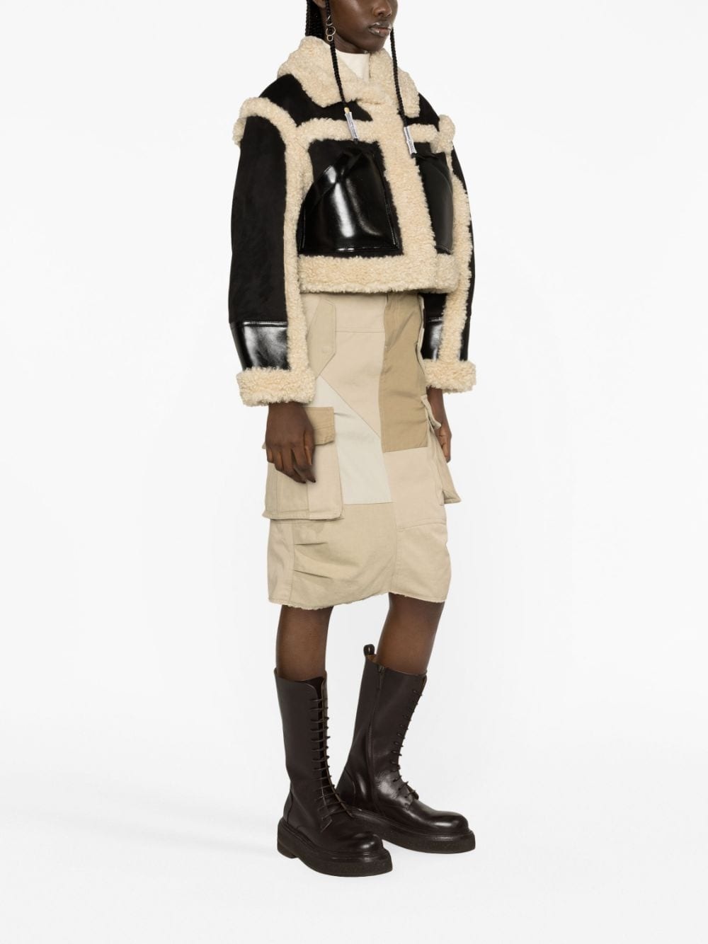 Edith faux-shearling cropped jacket - 4