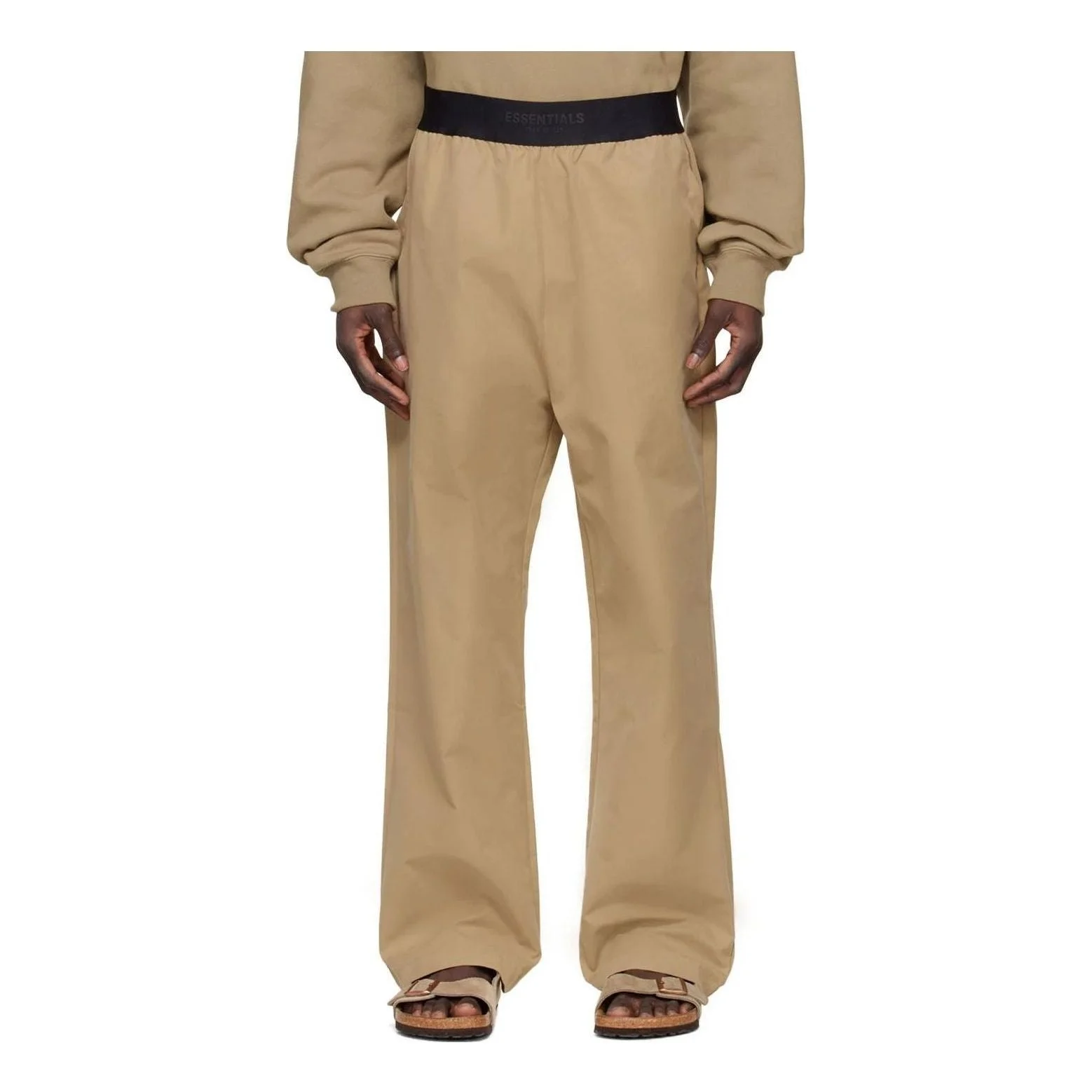 Fear of God Essentials Tan Cotton Lounge Pants Oak FOG-SS22-588 - 1