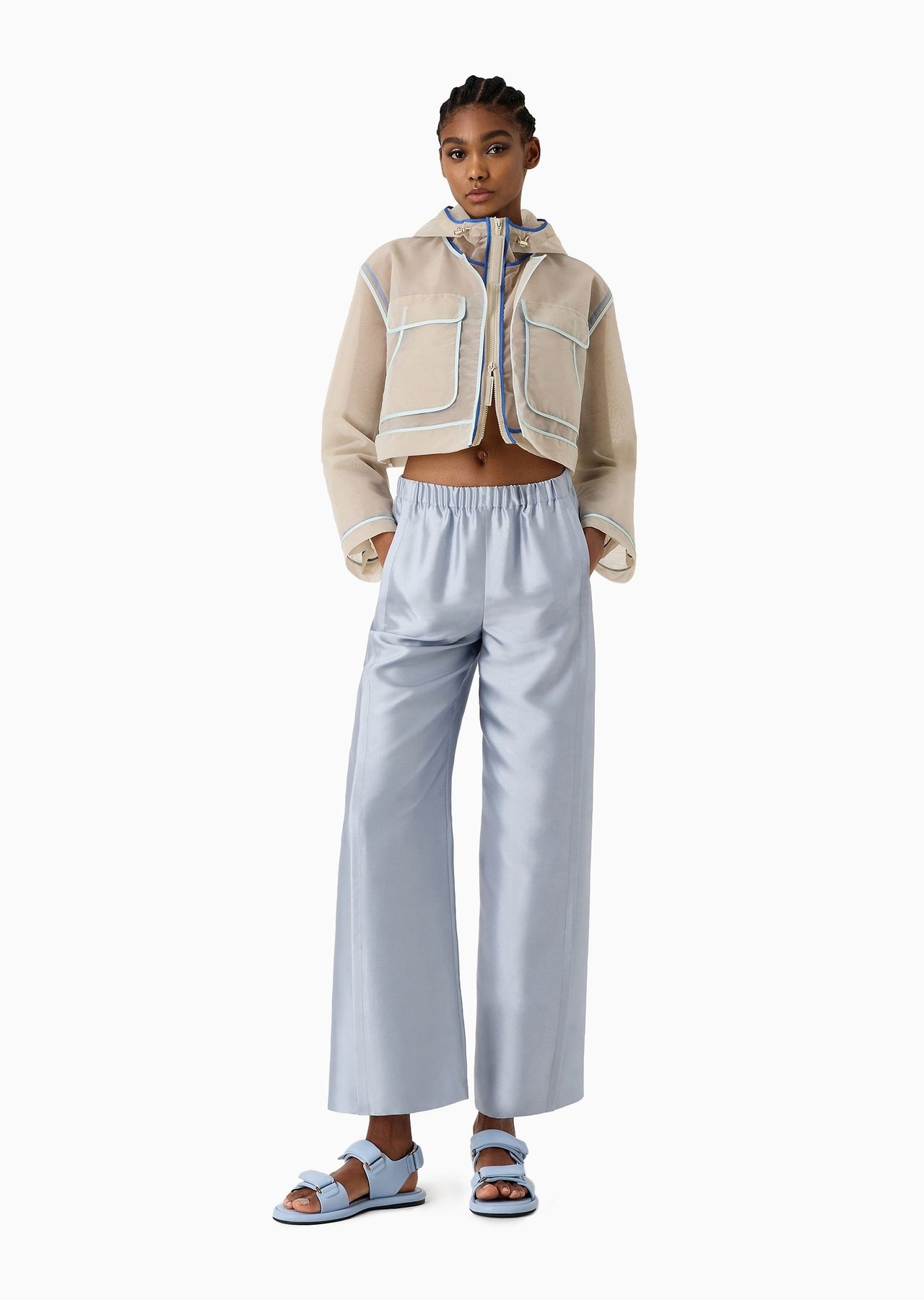 Wide-cut, silk-shantung trousers - 4