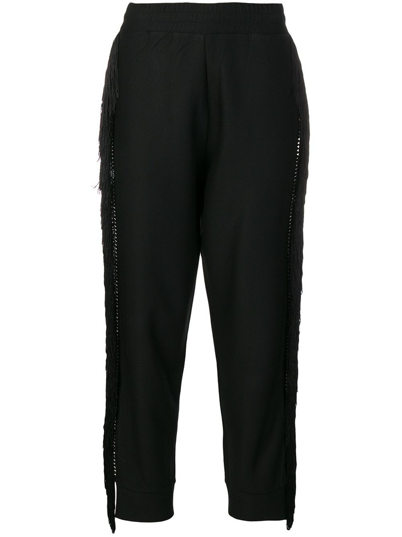 fringed trim track pants 1