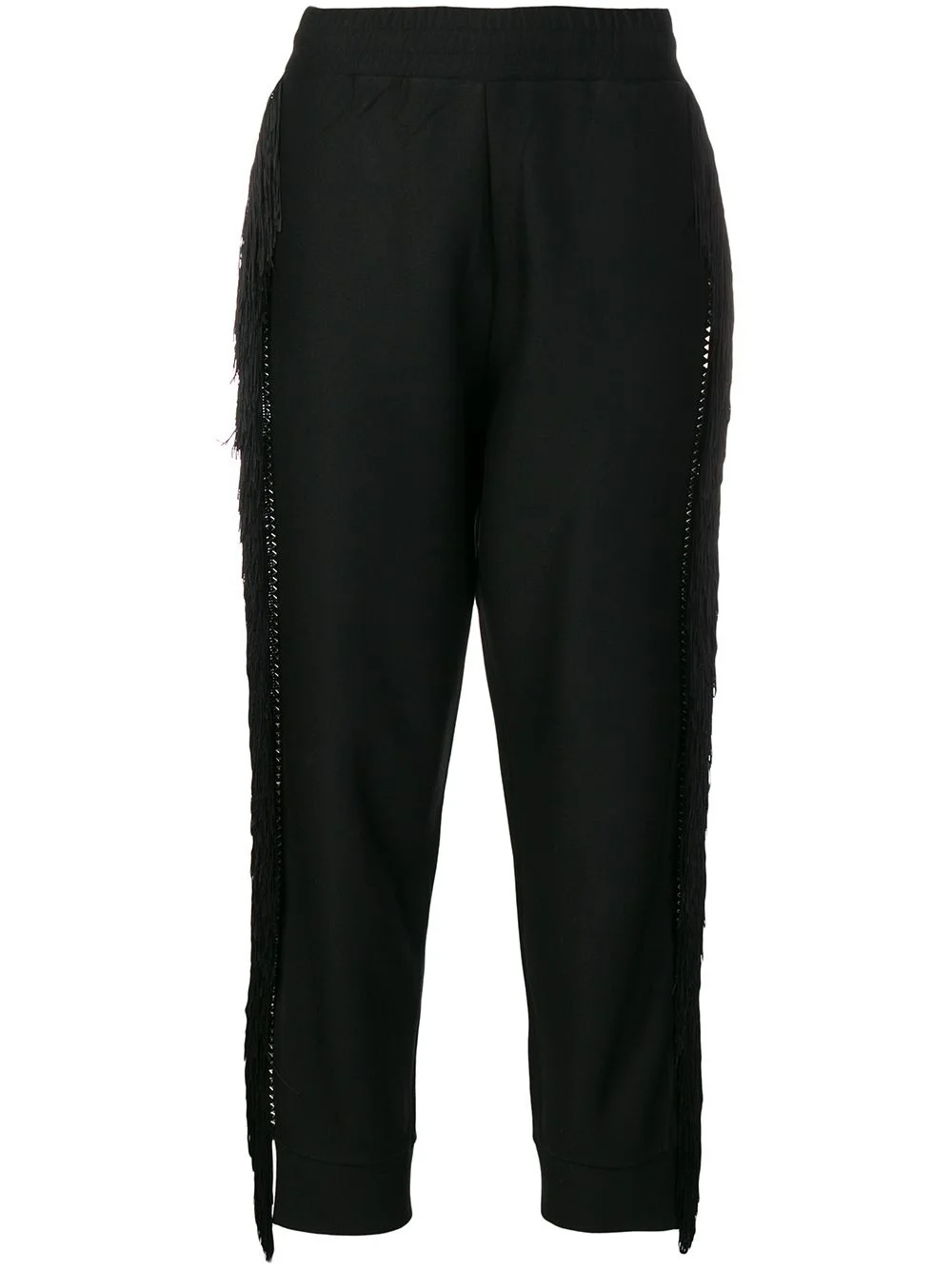 fringed trim track pants - 1