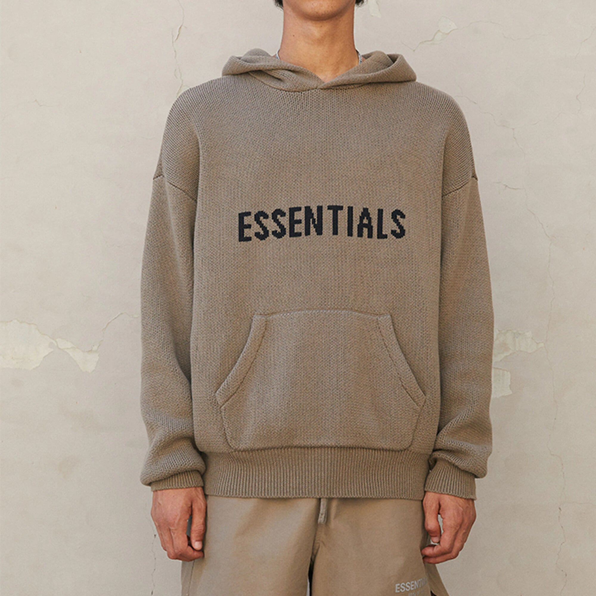 Fear of God Essentials FW21 Knit Pullover Logo Hoodie 'Harvest' FOG-FW21-014 - 4