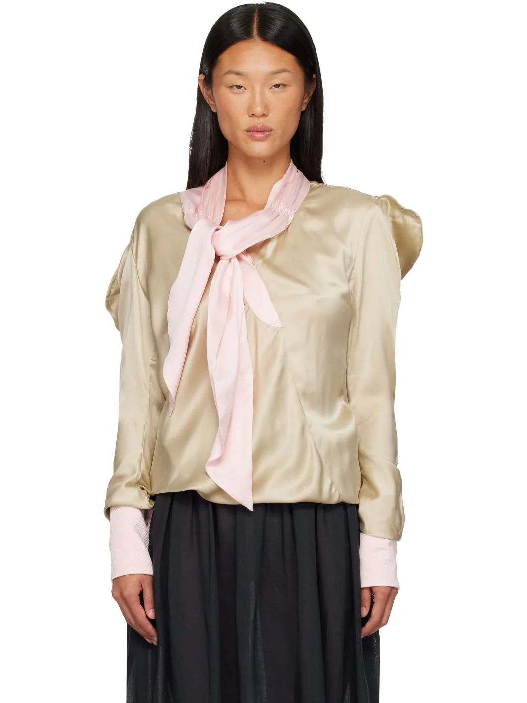 Beige & Pink Evelyn Blouse - 1